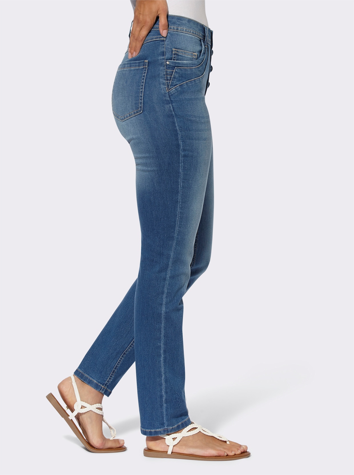 5-pocket jeans - blue-bleached