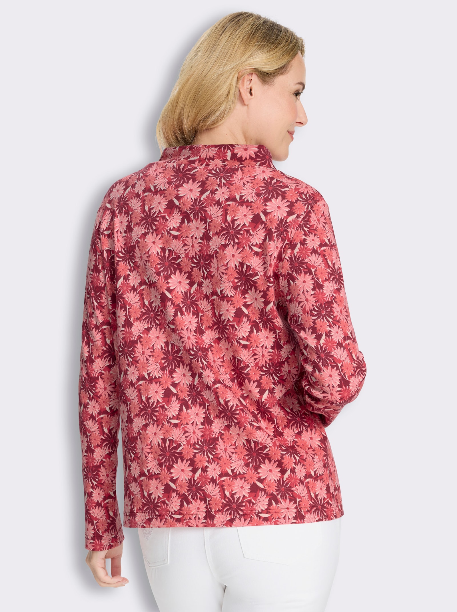 Sweatshirt im Blütenmuster - flamingo-kirsche-bedruckt