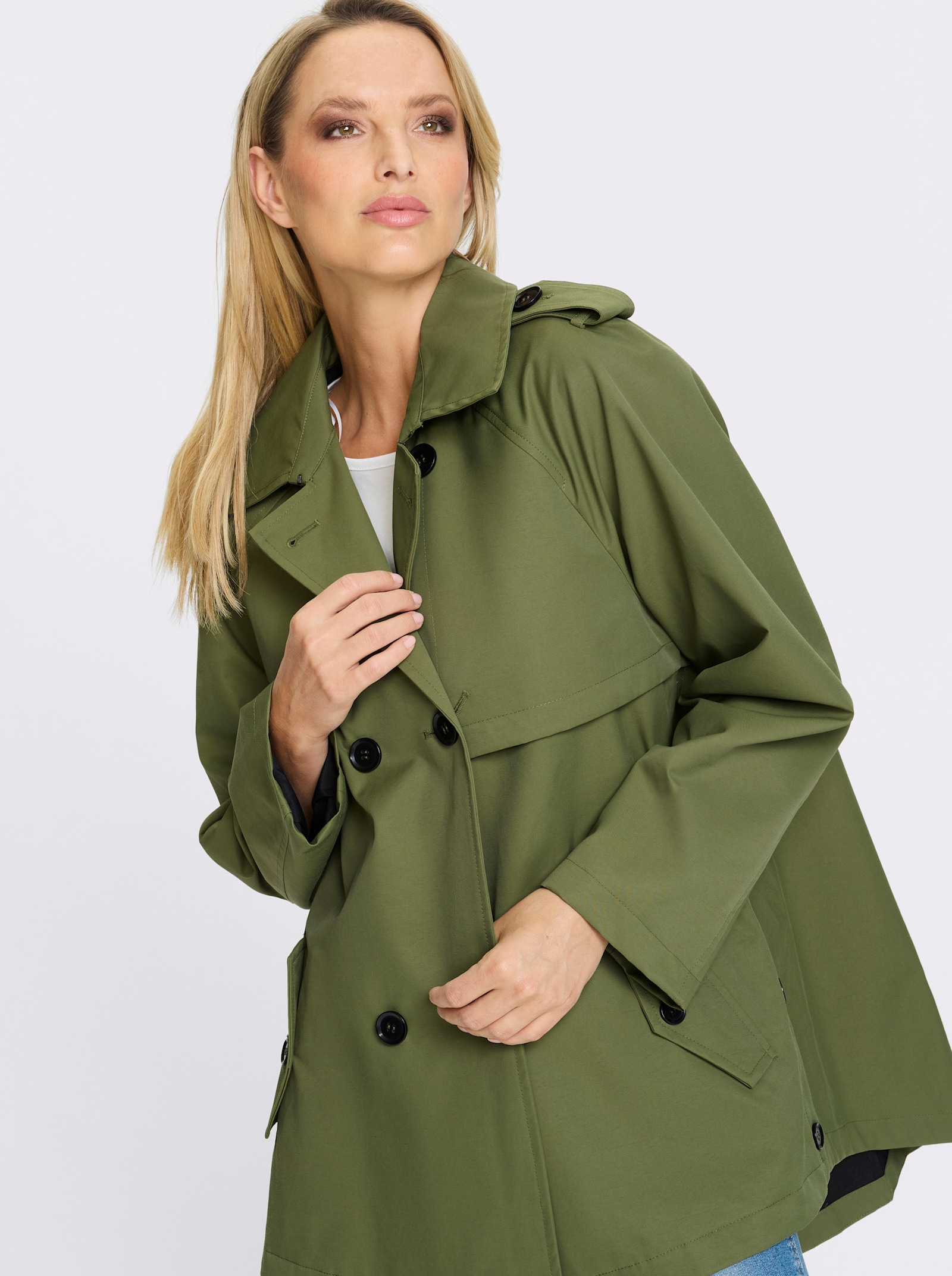 heine Trenchcoat leicht glänzend - oliv