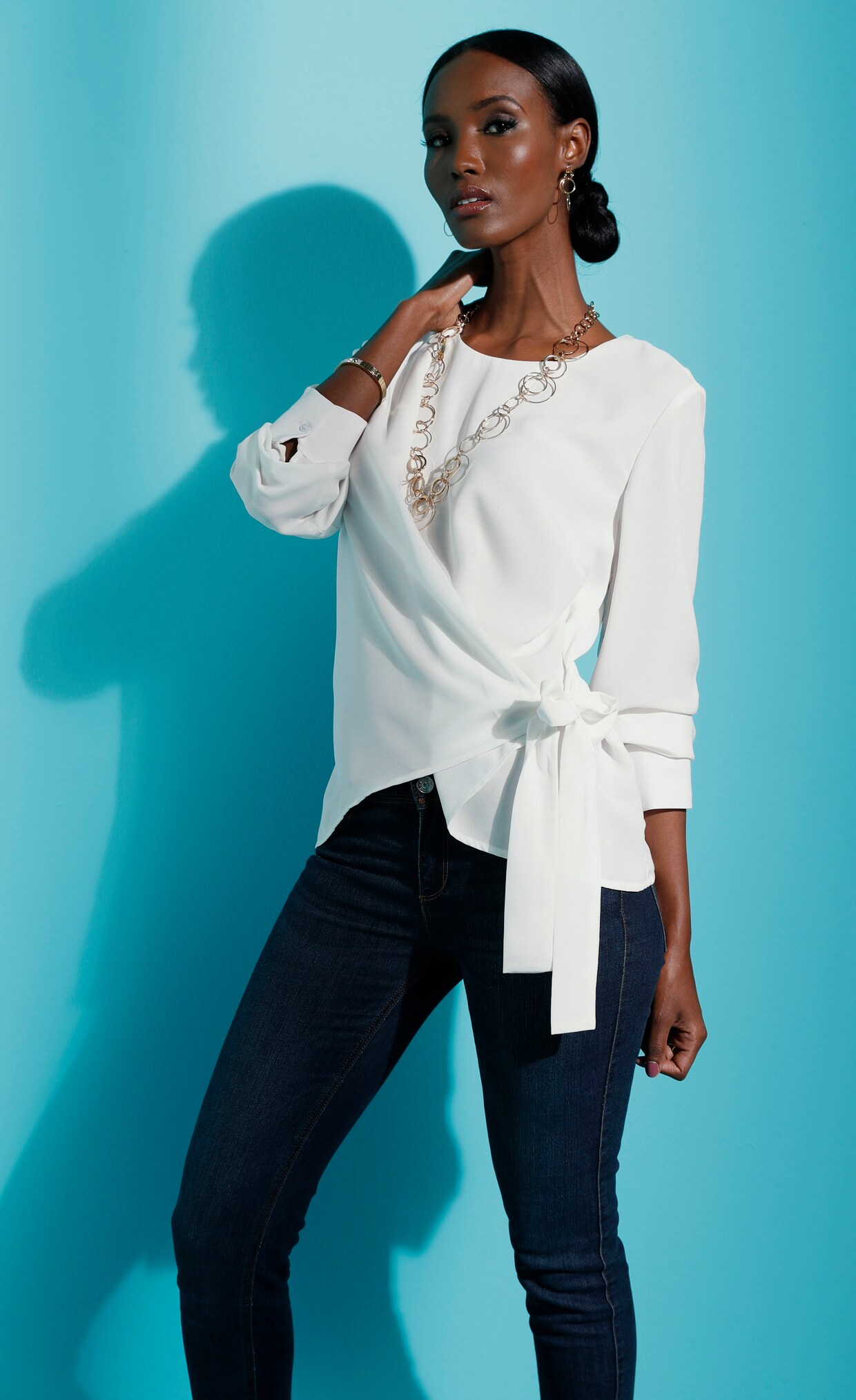 Blouse met lange mouwen - wit