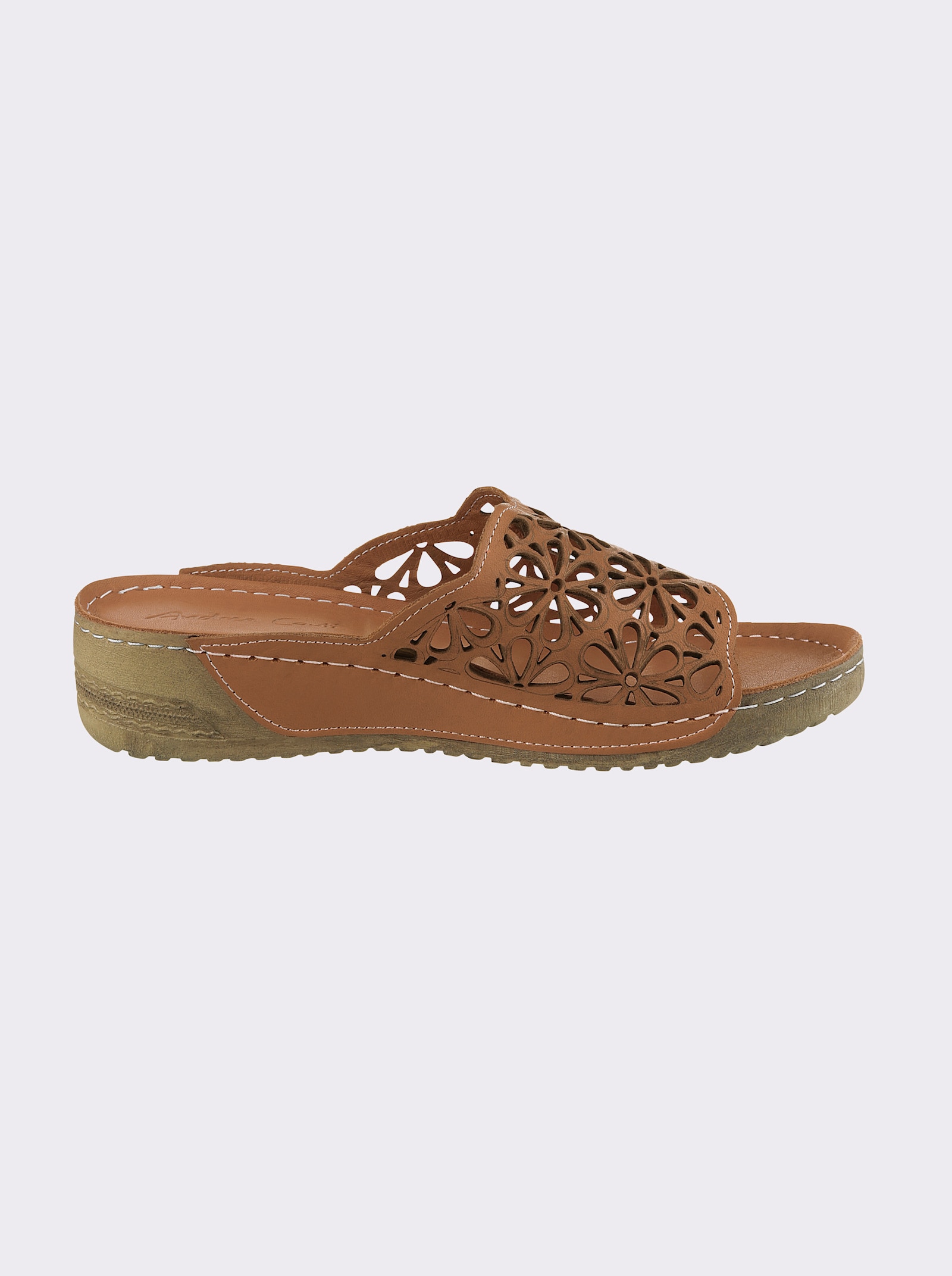 Andrea Conti Pantolette mit Handnaht - cognac