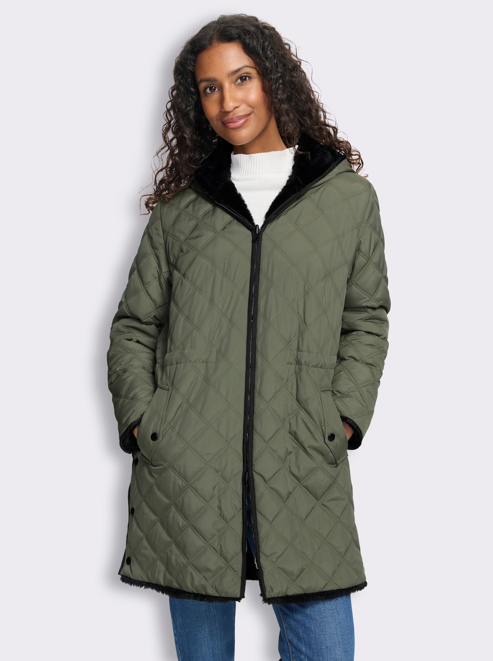 heine Wendejacke mit Kapuze - khaki