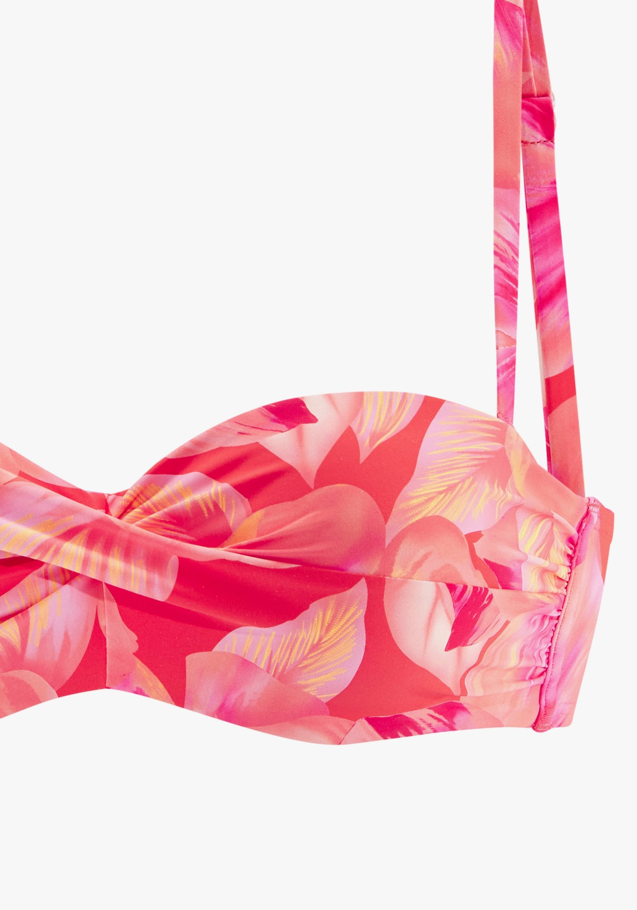s.Oliver haut de bikini bandeau à armatures - pêche imprimé