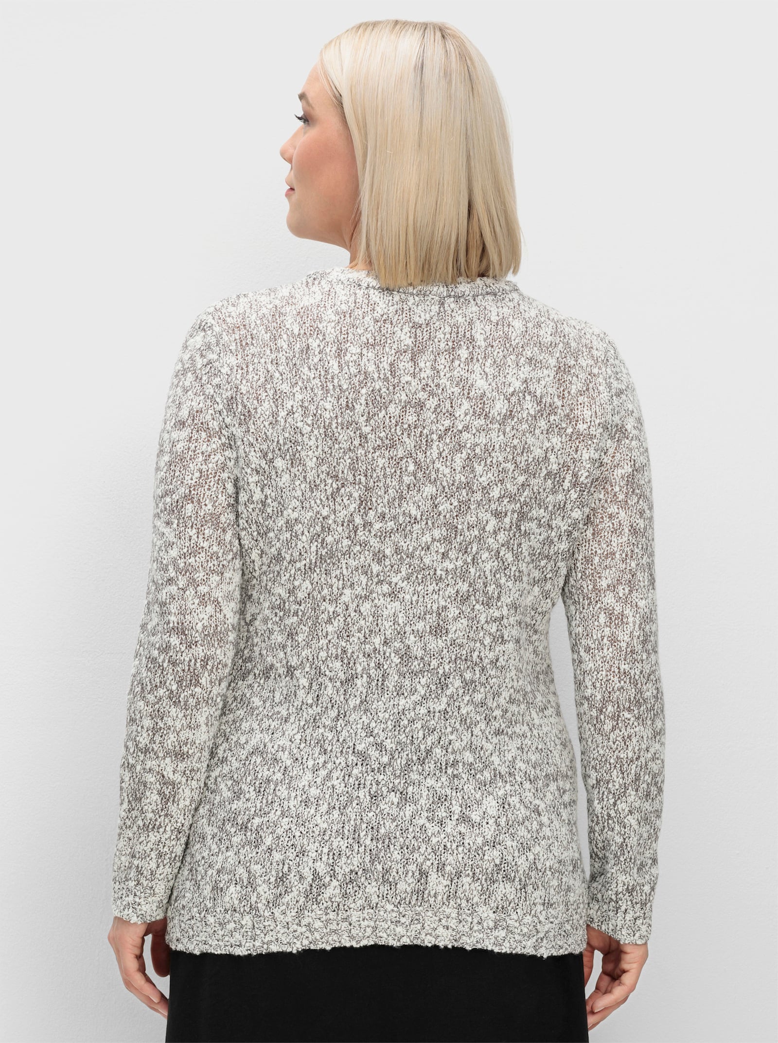 Rundhalspullover mit Effektgarn - anthrazit