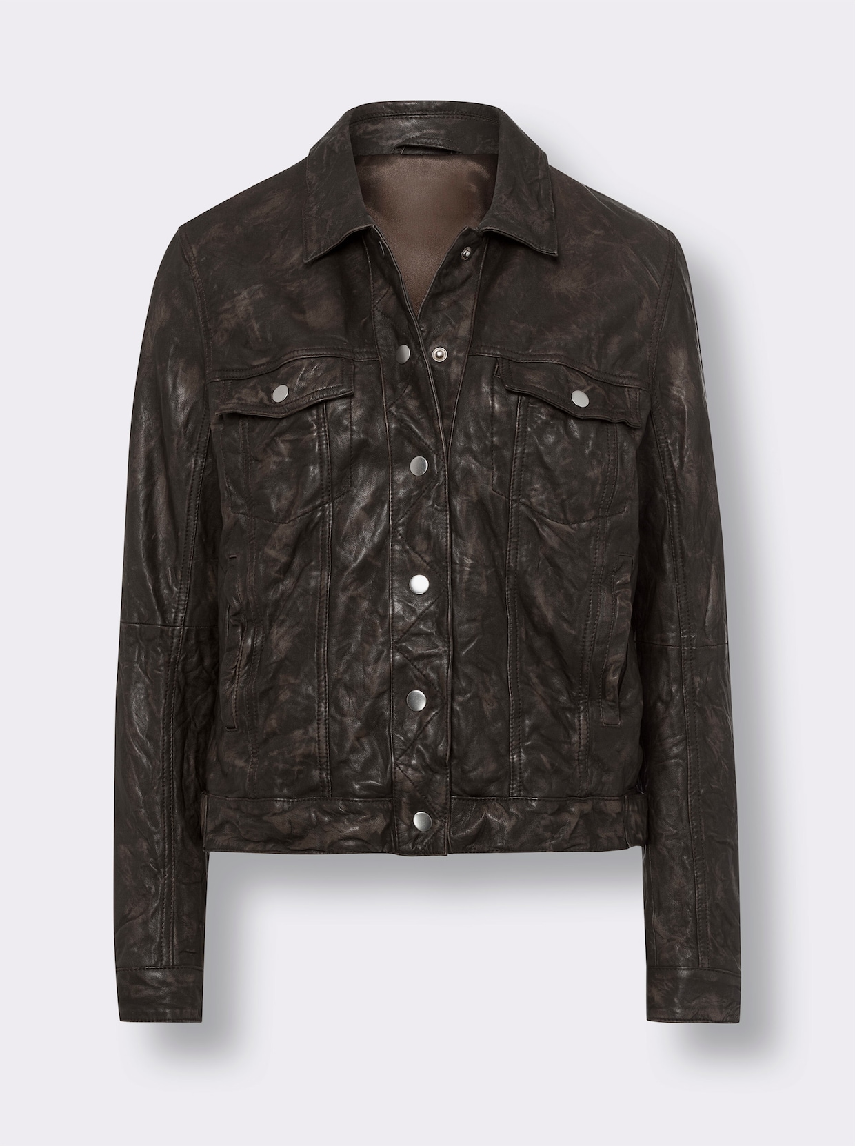 heine Veste en cuir - taupe