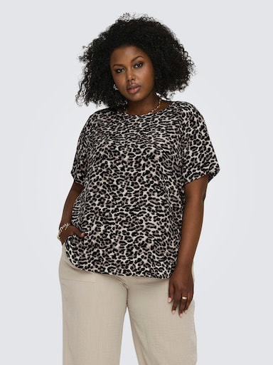 ONLY CARMAKOMA Shirtbluse - pumice stone aop:leo aop