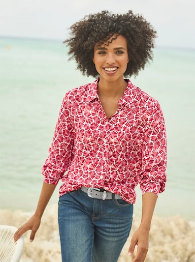 heine Blouse met print - rood/ecru bedrukt