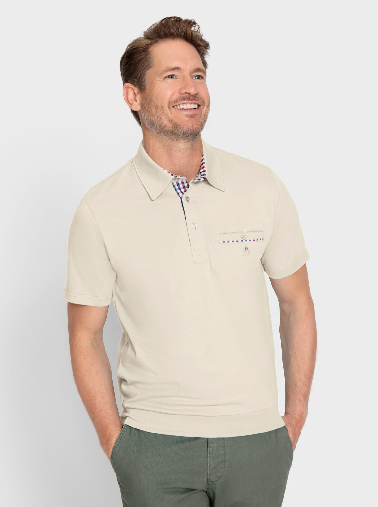 Marco Donati Kurzarm-Shirt - stein