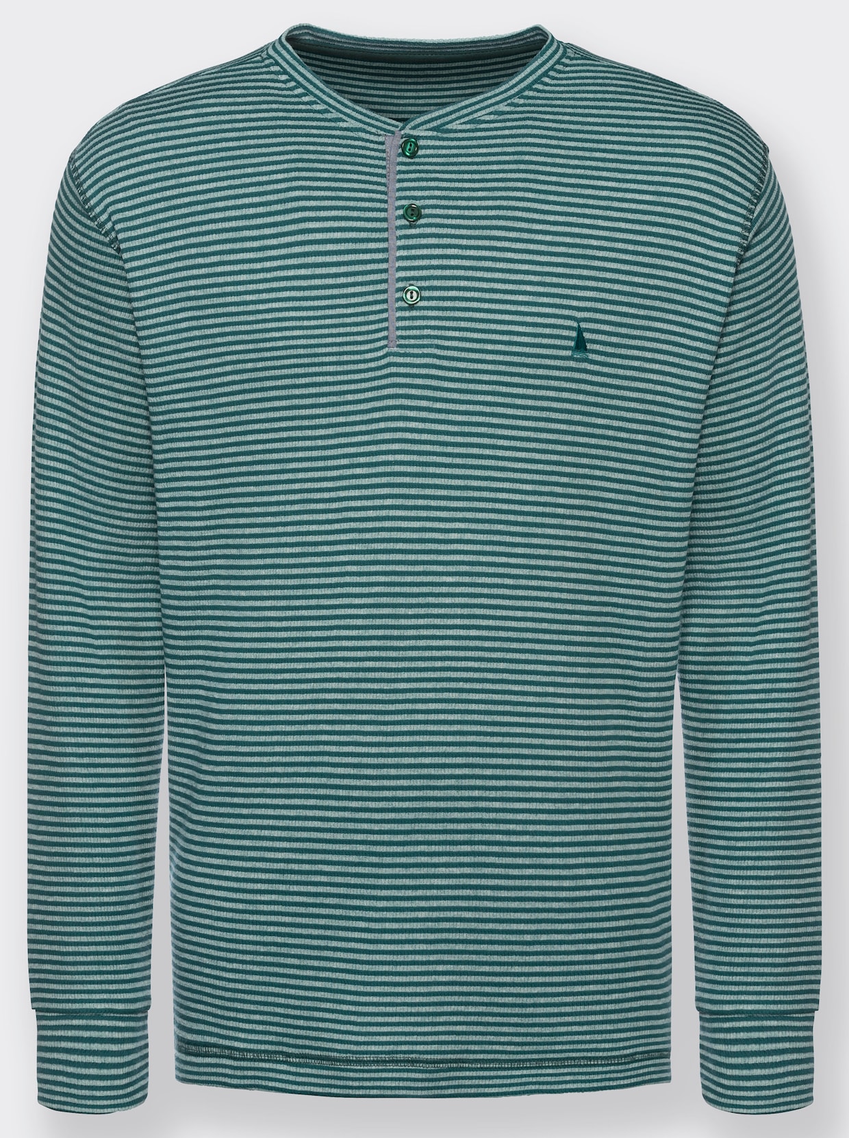 Catamaran Longsleeve - groen/grijs gestreept