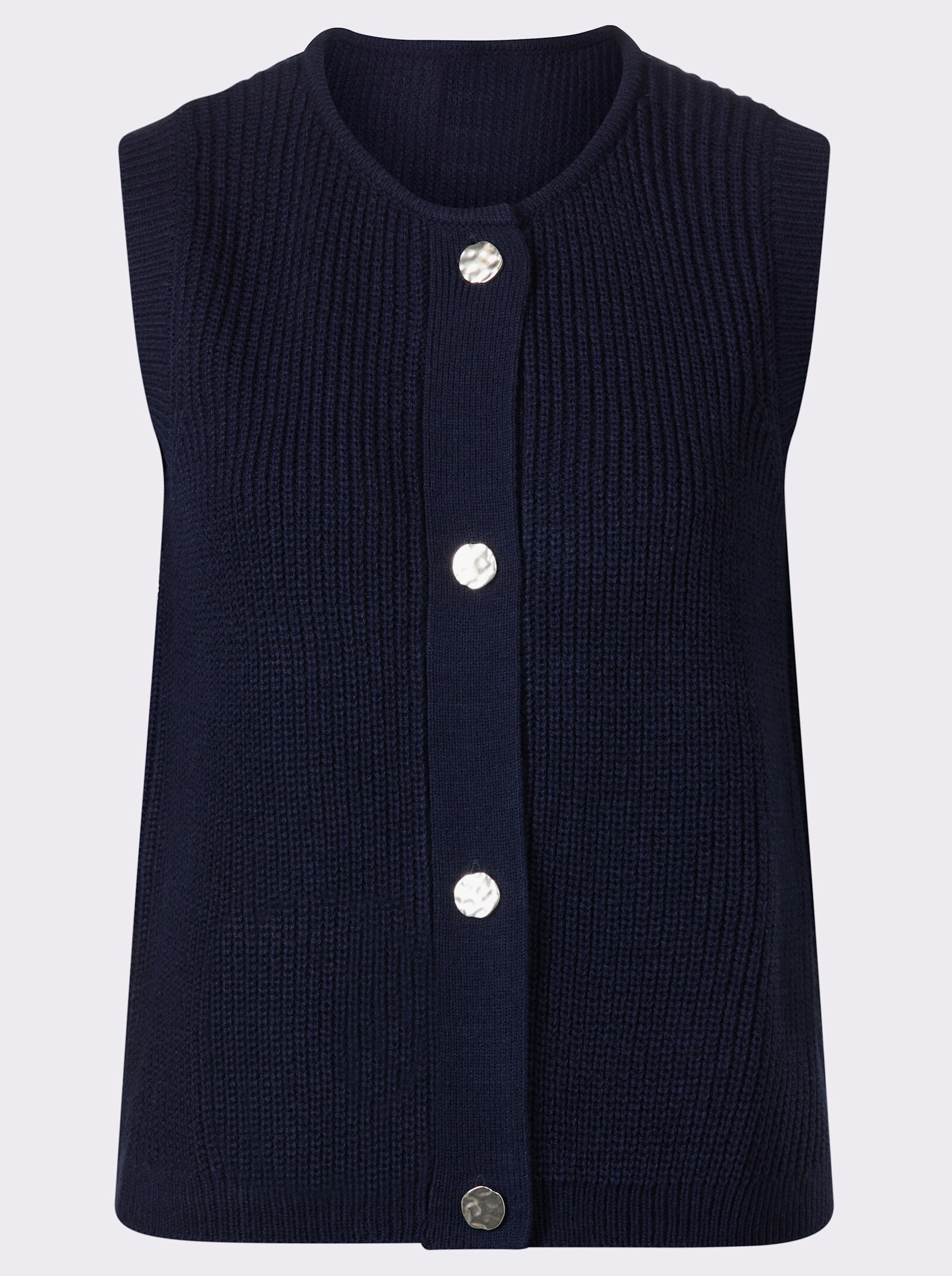 Strickweste in verkürzter Form - marine