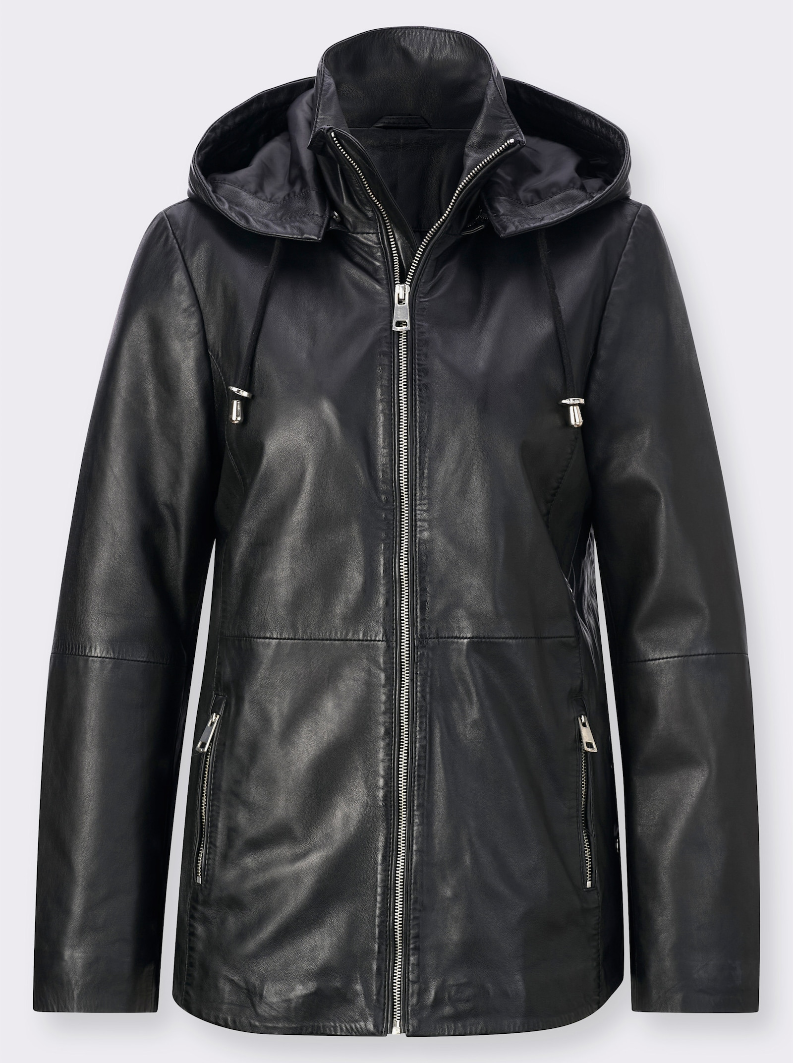 Mainpol Lederjacke mit hochwertigem Viskose-Futter - schwarz