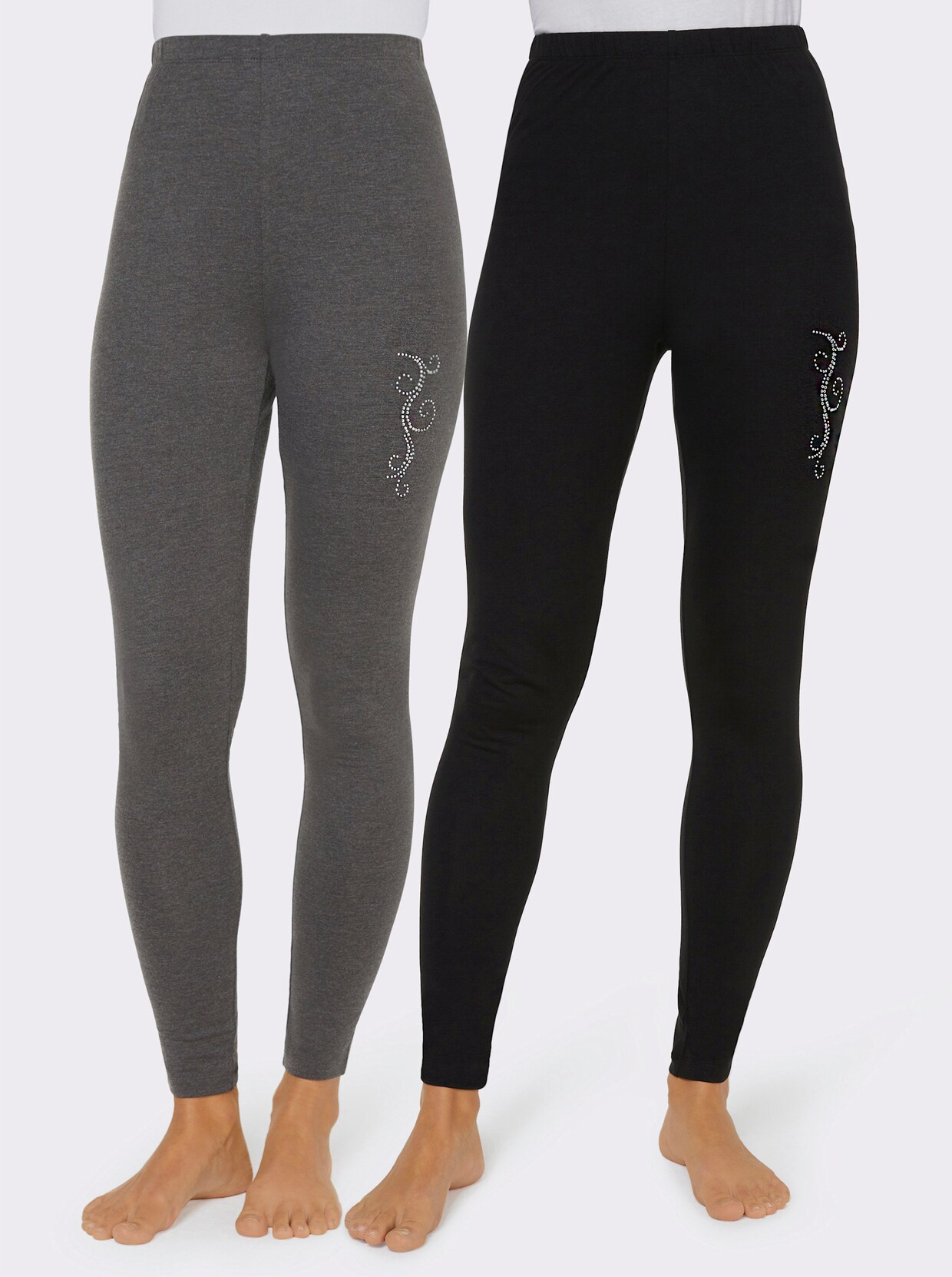 feel good Leggings - schwarz + grau-meliert