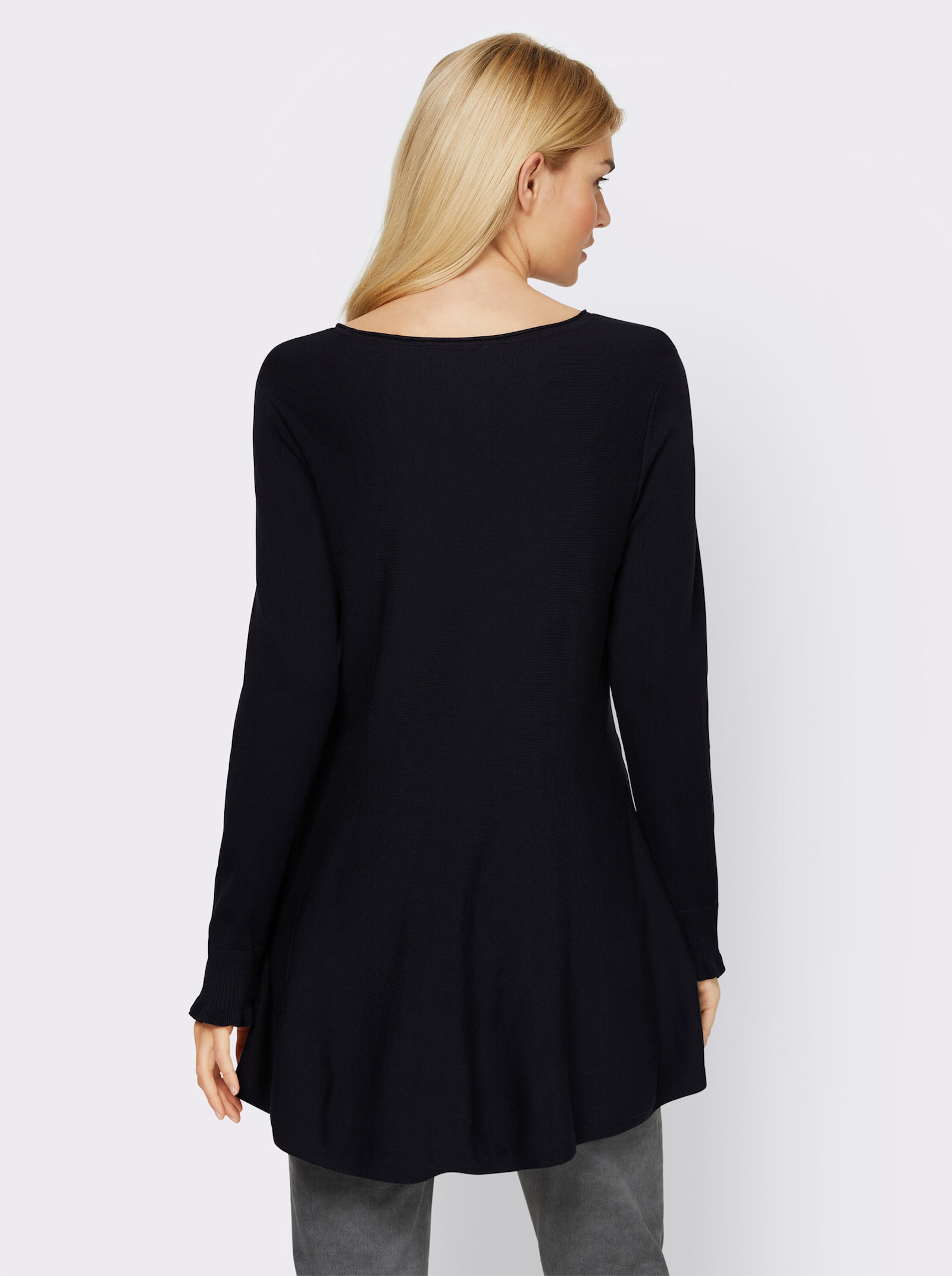 heine Longpullover in leicht ausgestellter Form - marine