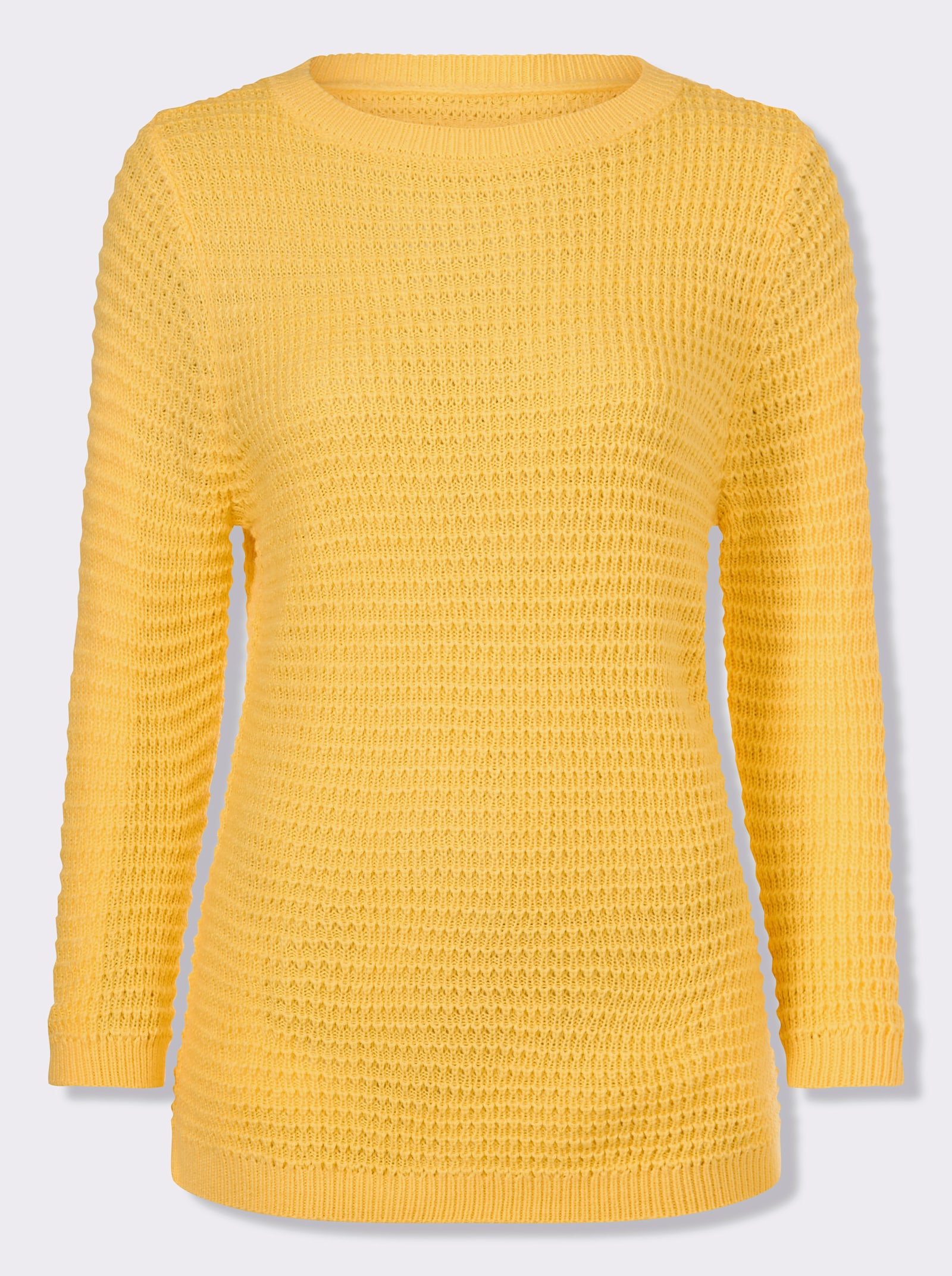 Svetr s 3/4 rukávem a lodičkovým výstřihem - žlutá