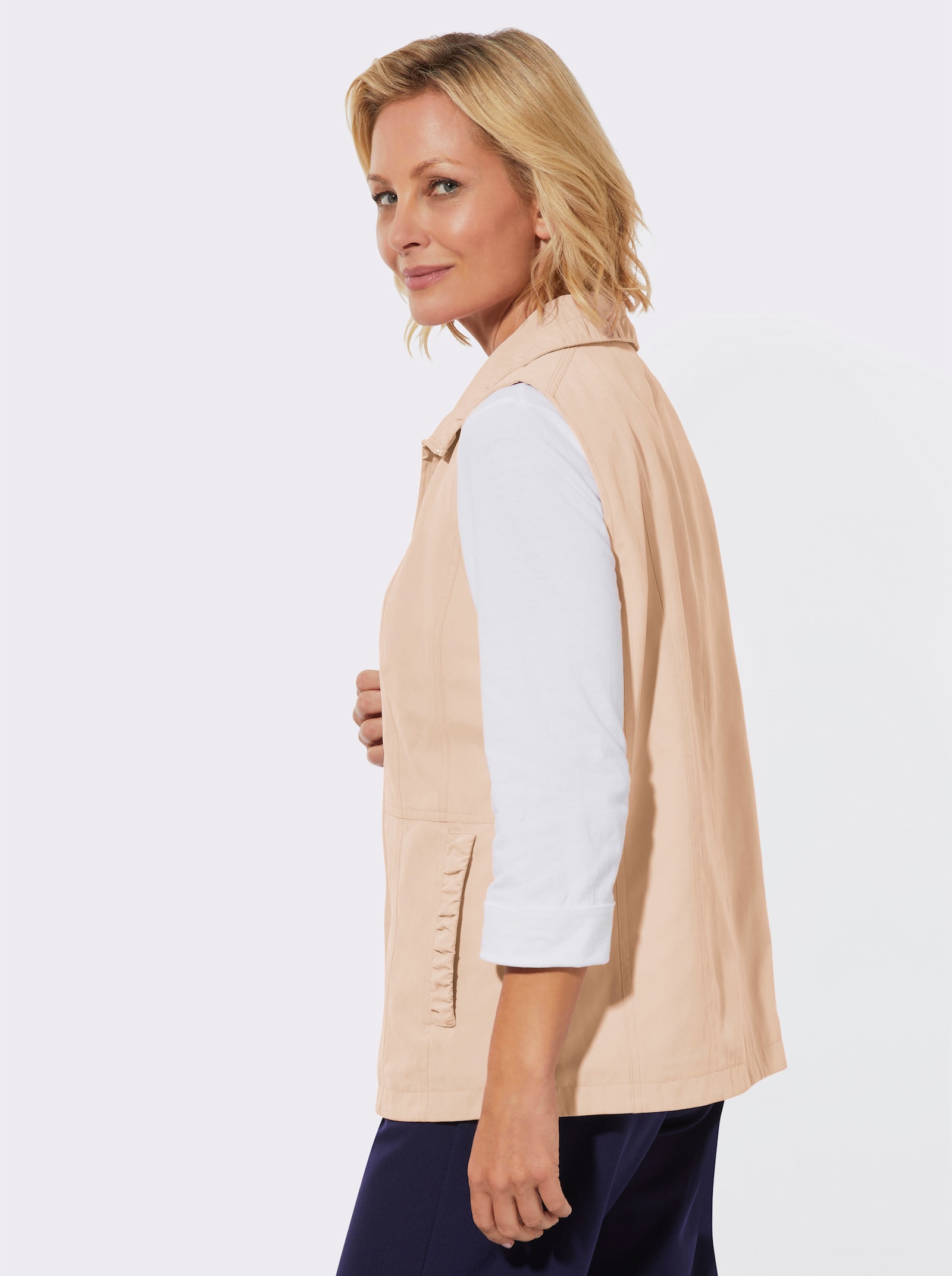 Weste mit Raffungen - sand