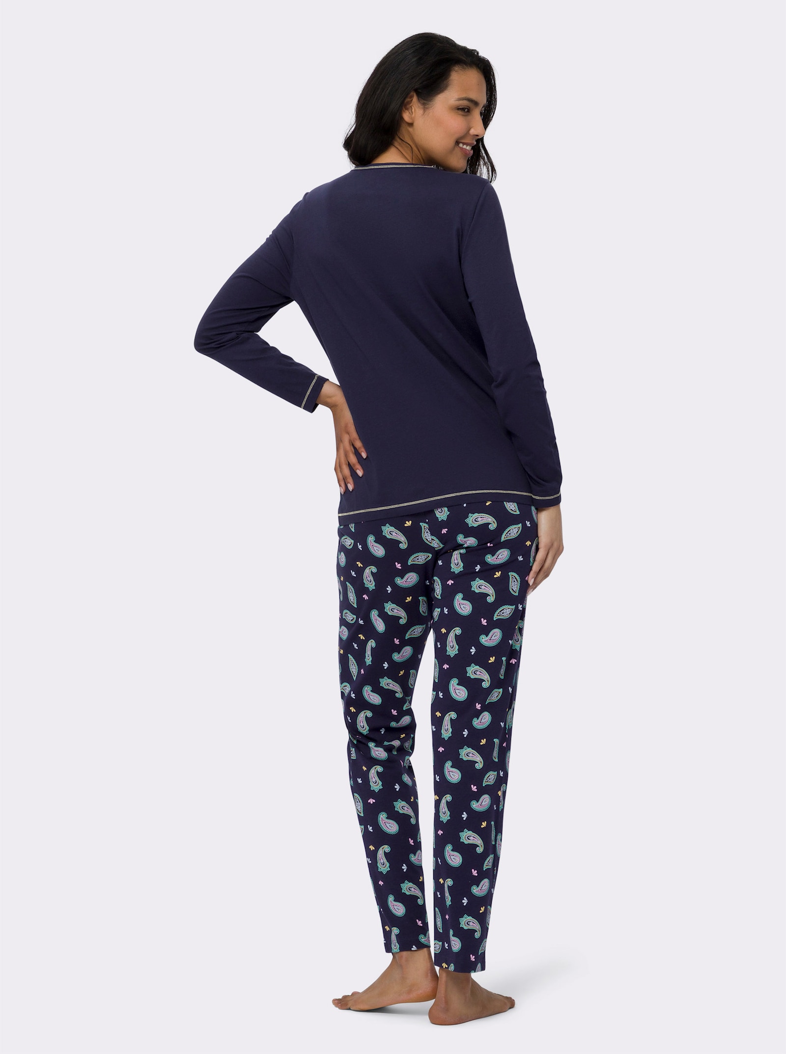 Pyjamas med paisleymönster - marin