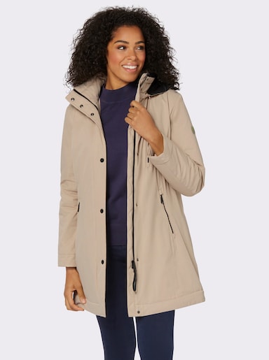 Green Goose Longjacke mit fleece-gefütterten Taschen - beige-schwarz