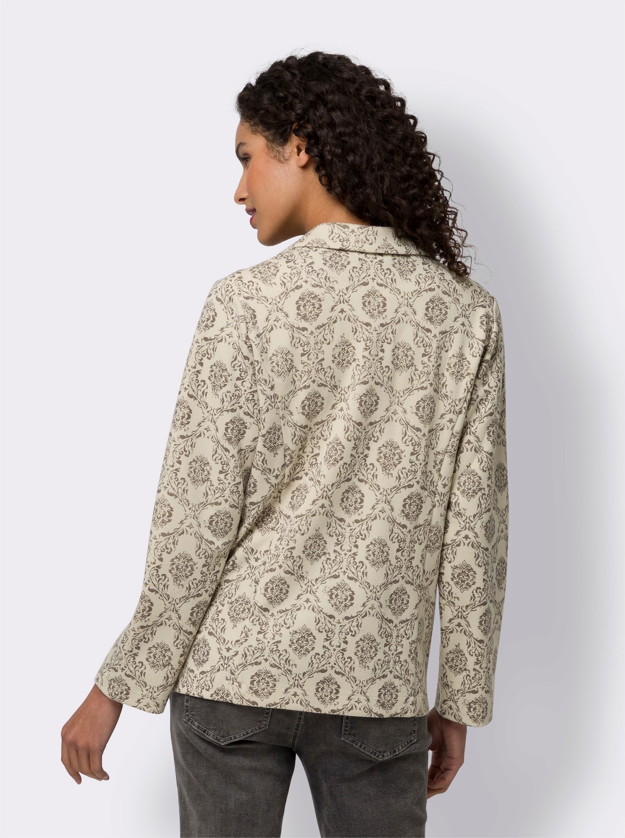 heine Jerseyblazer - sand-dunkeltaupe-bedruckt