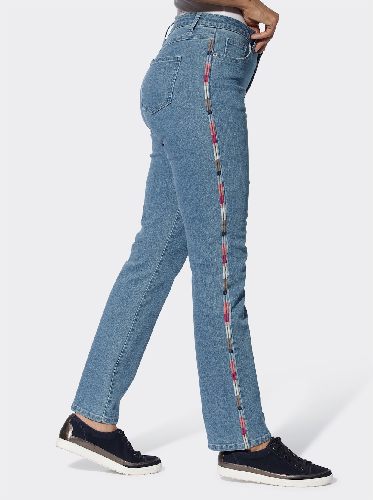 Stretch-Jeans - blue-bleached