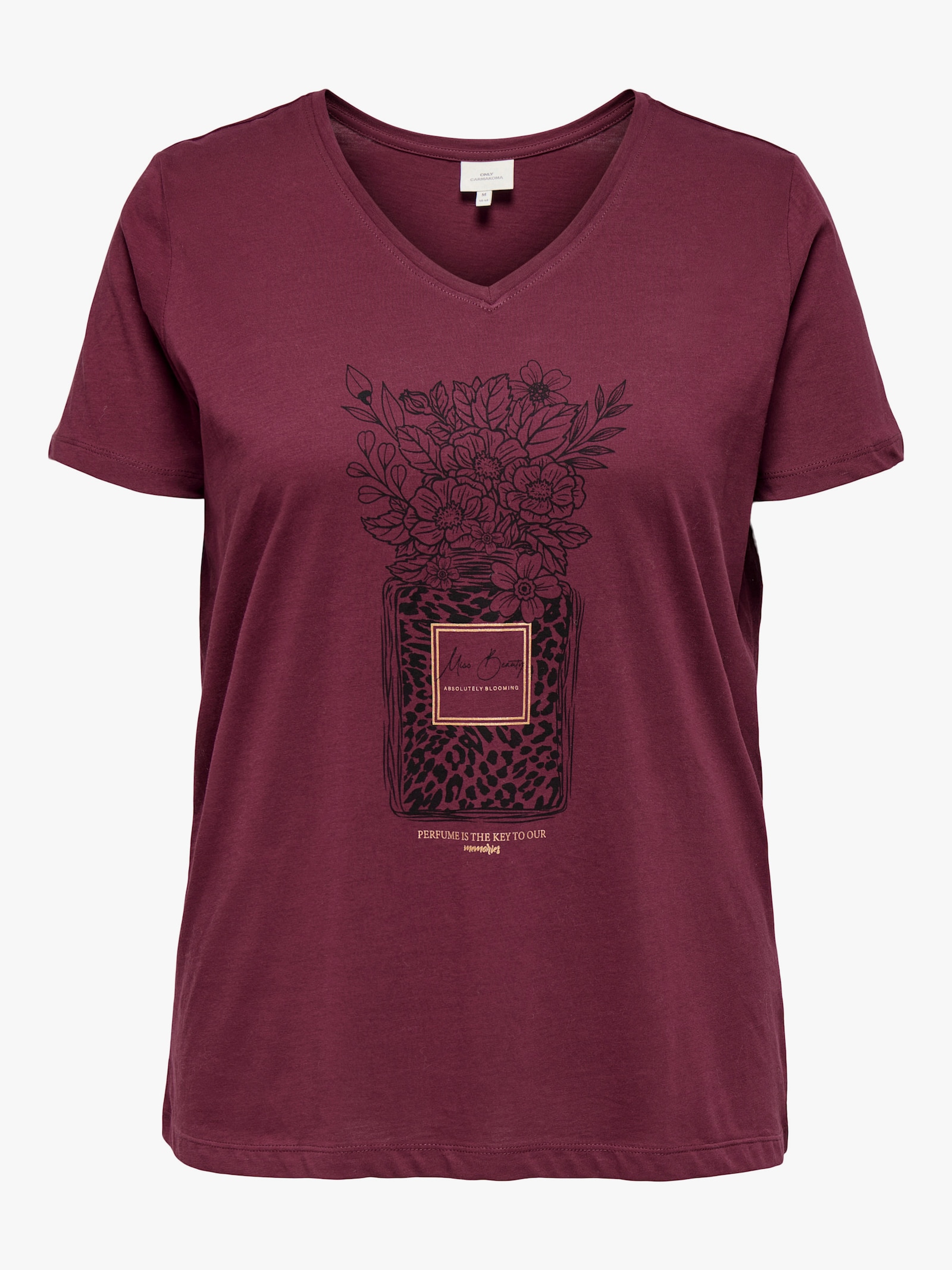 ONLY CARMAKOMA Kurzarmshirt - zinfandel print:perffume