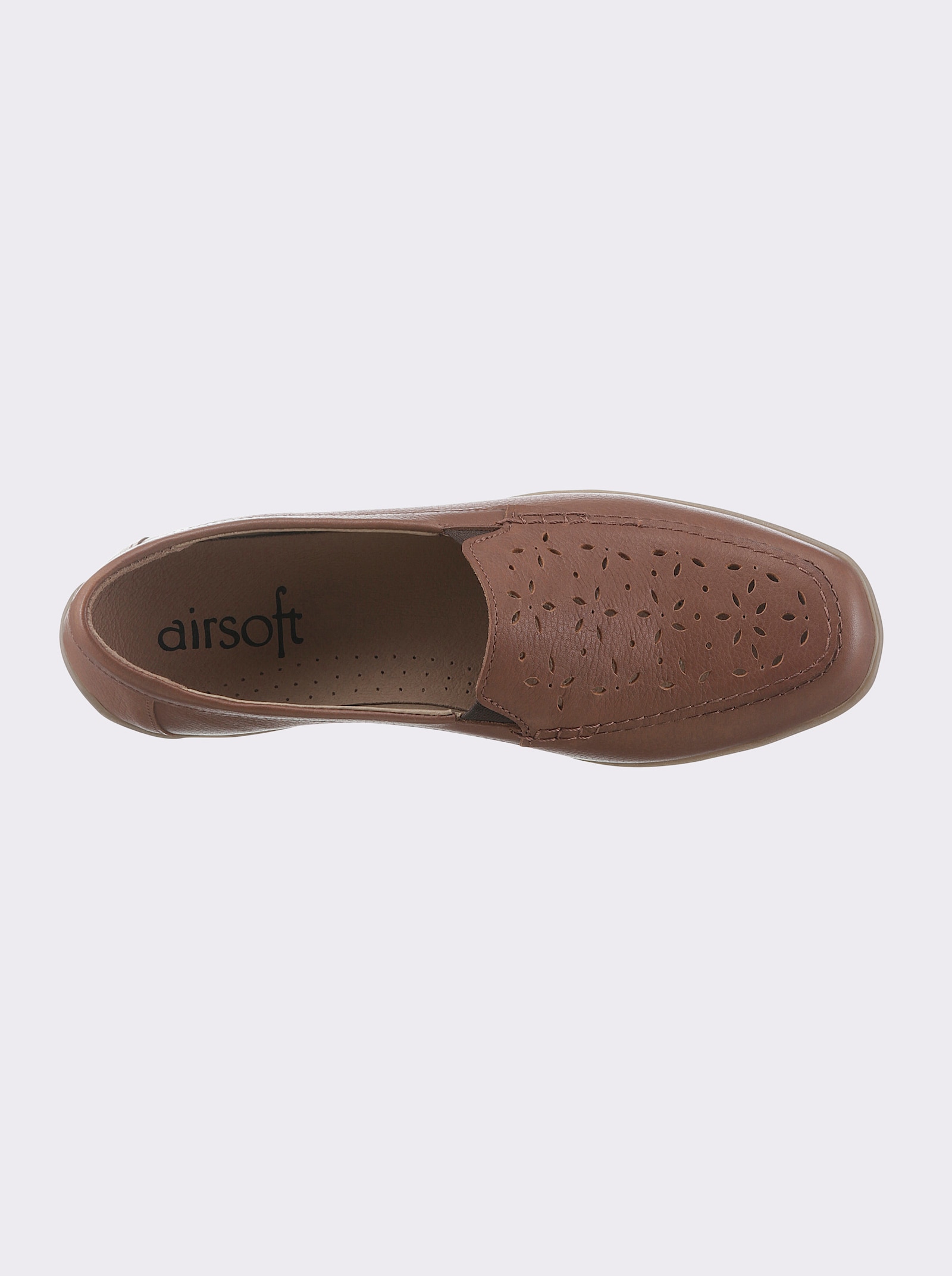 airsoft comfort+ Slipper mit besonders flexibler Laufsohle - cognac