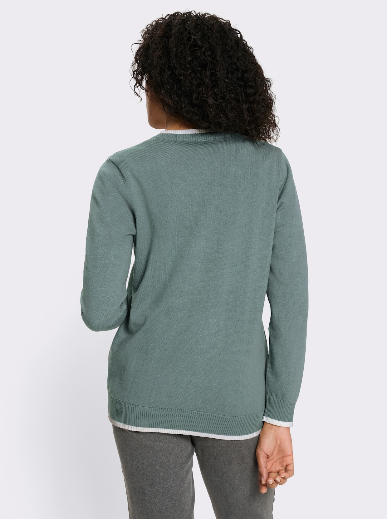 Vest van puur katoen - jade/ecru