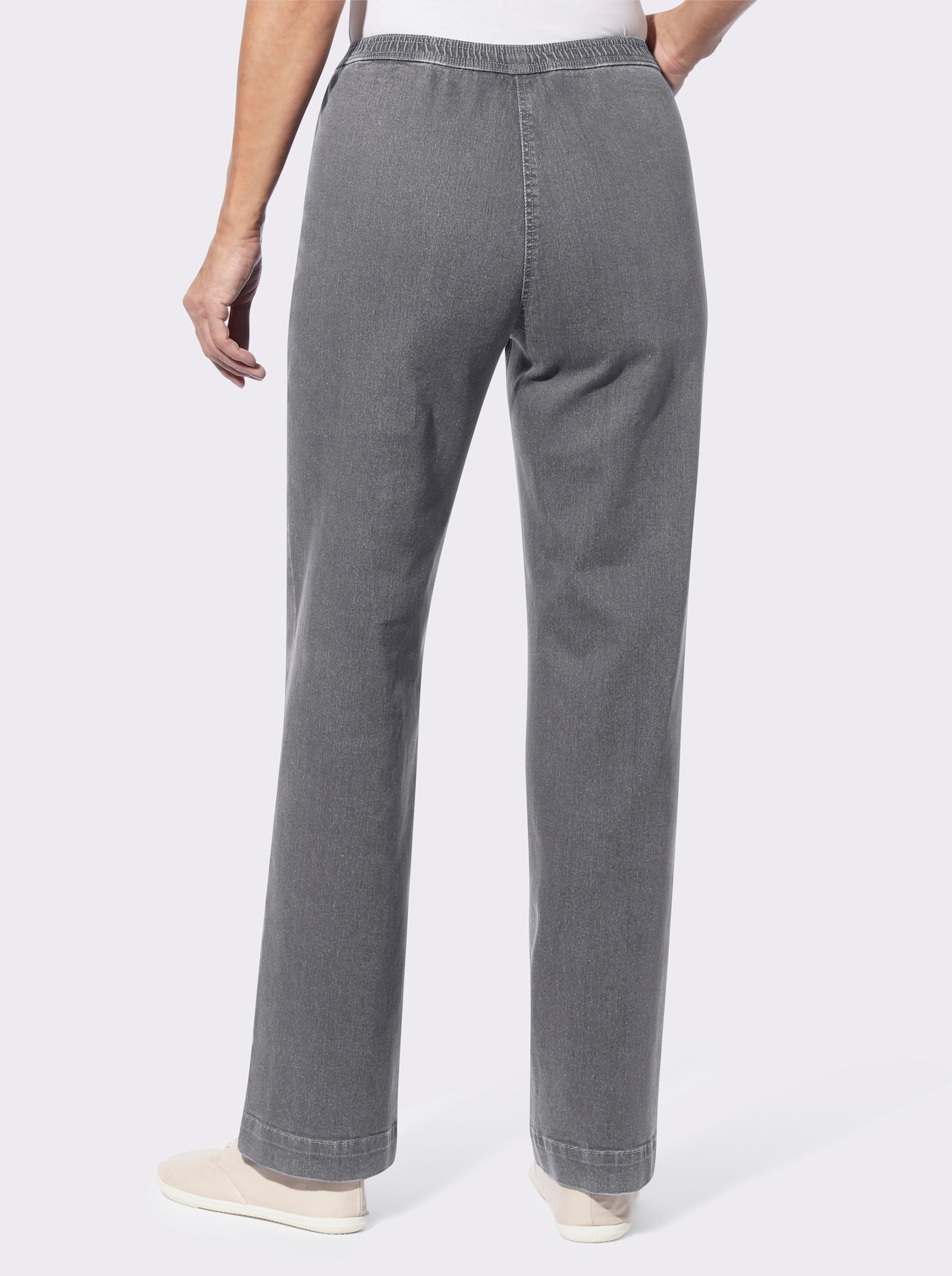 Comfortjeans met wijde pijpen - grey-denim