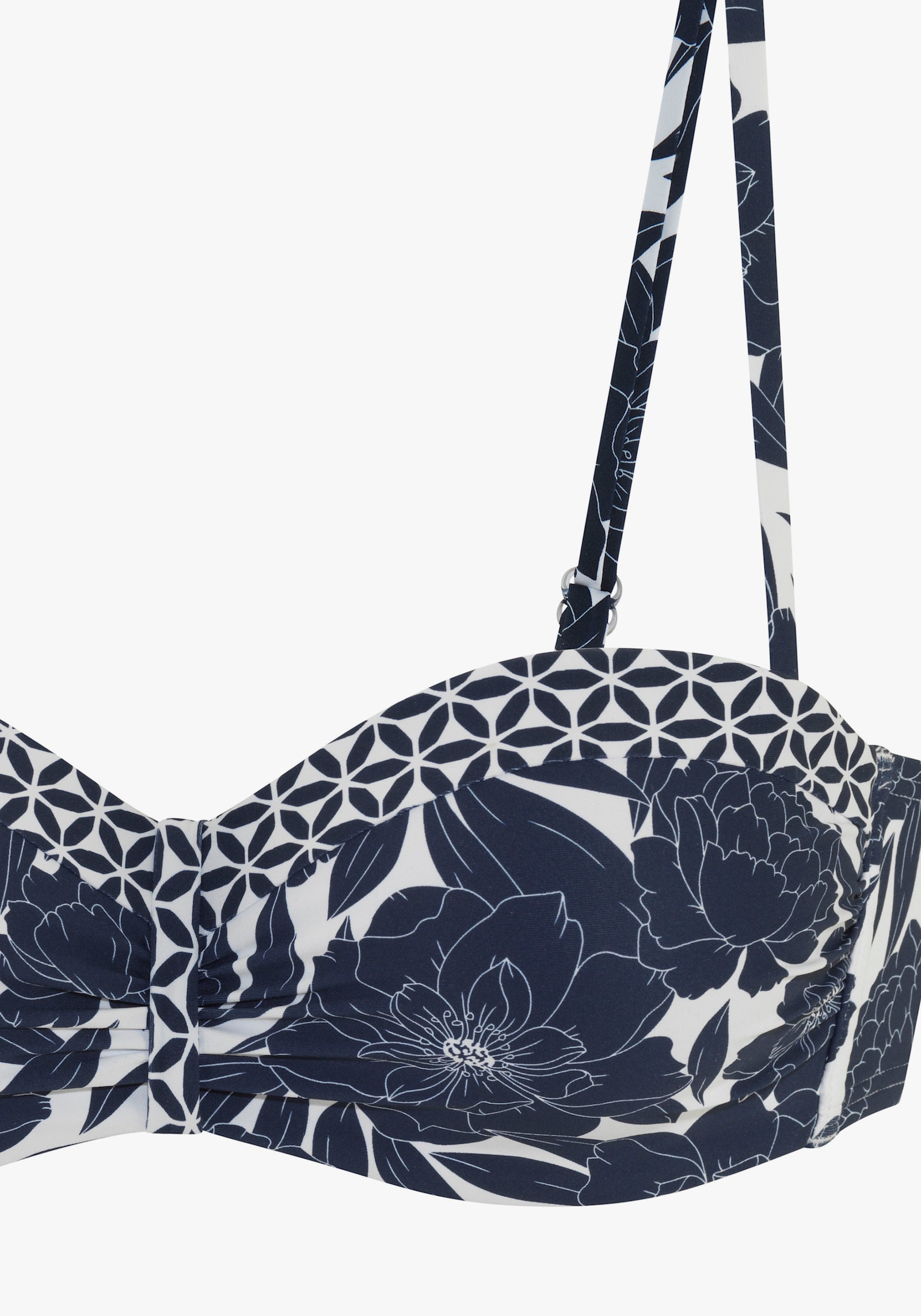 Sunseeker Bügel-Bandeau-Bikini-Top - marine bedruckt