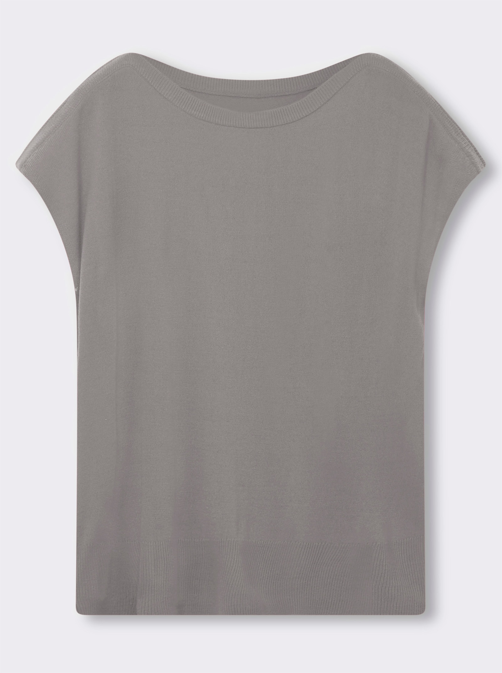 Pullunder mit U-Boot-Ausschnitt - steingrau