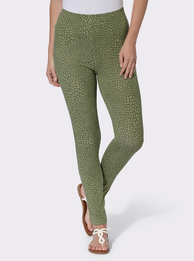 Leggings in verschiedenen Animal-Dessins - khaki-schilf-bedruckt