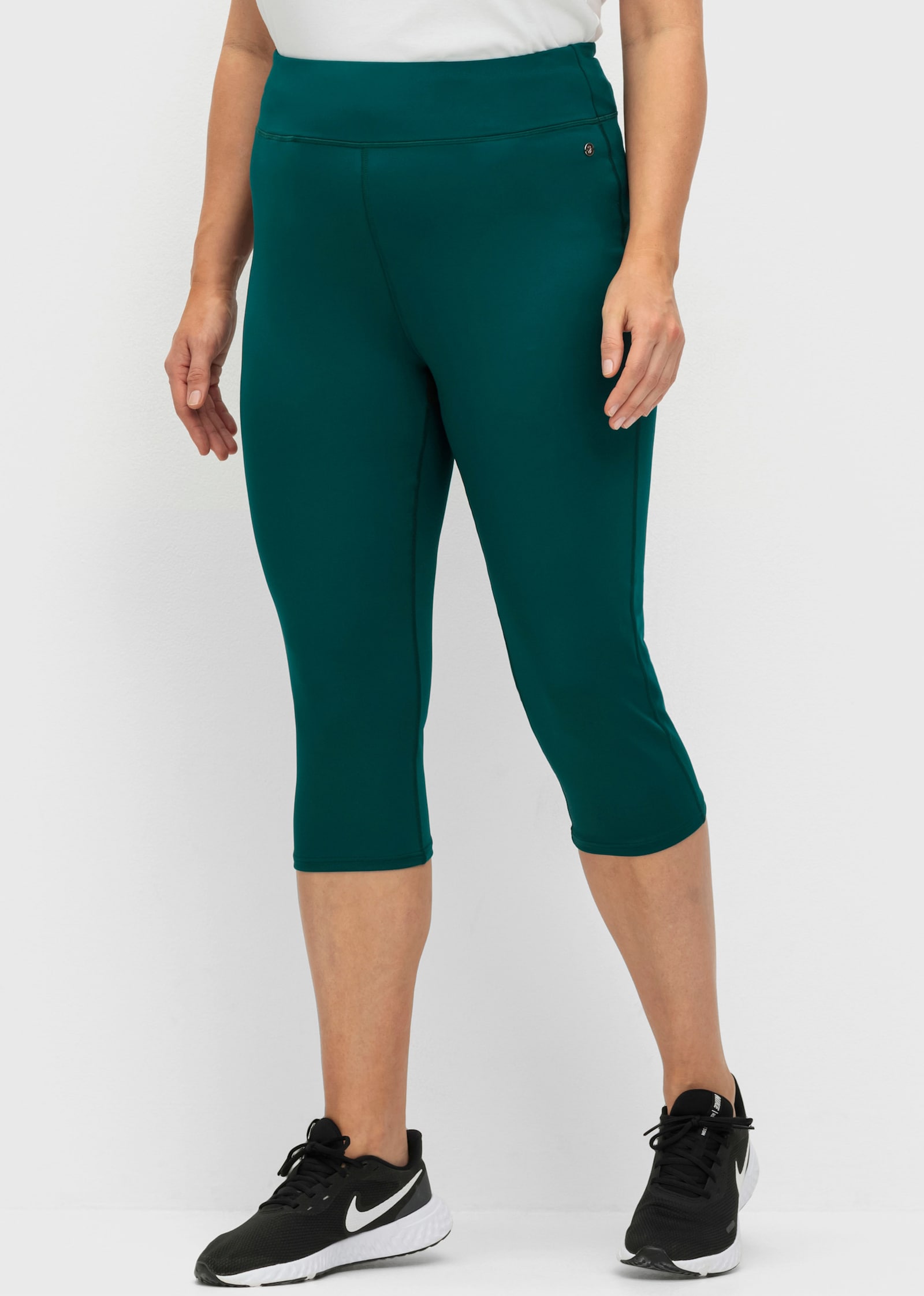 sheego Functionele tight in caprilengte - petrol