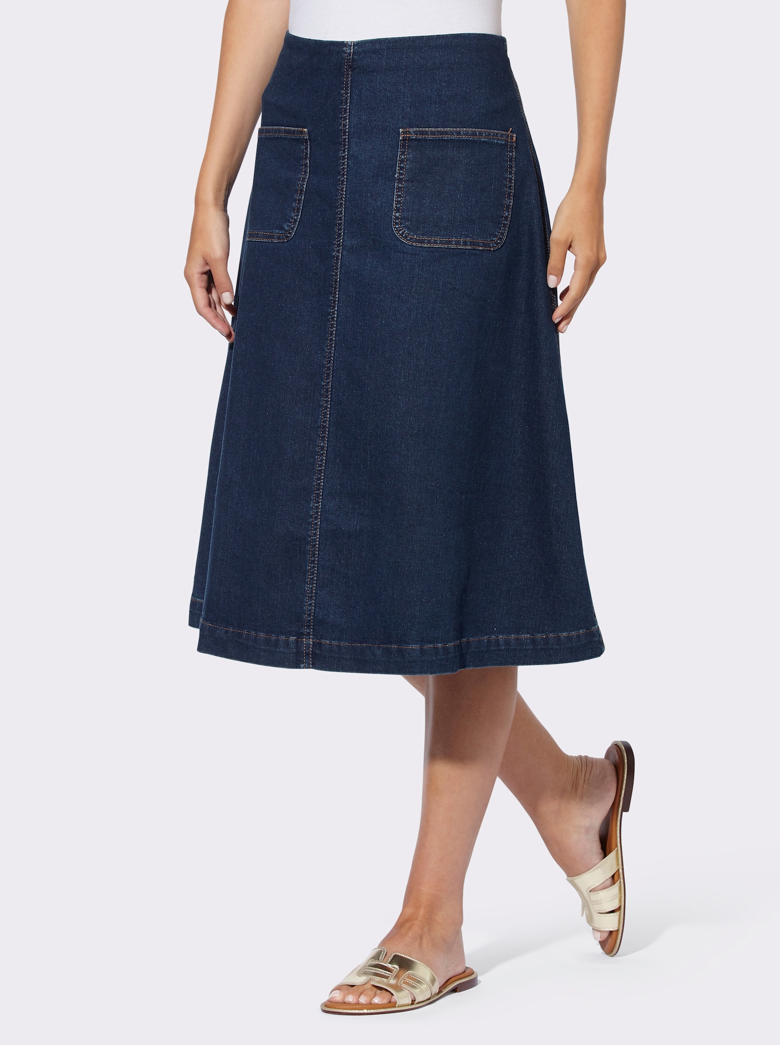 heine Jupe en jean évasée - bleu foncé