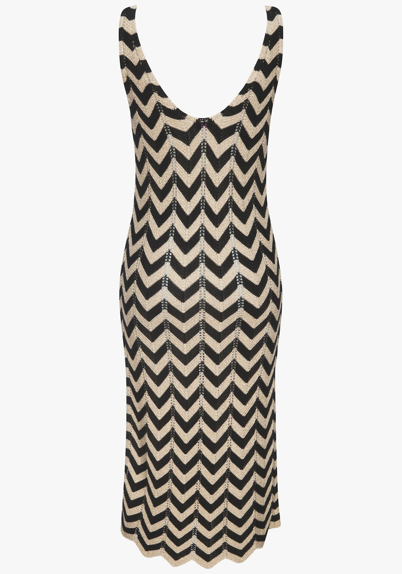 Buffalo Strickkleid - schwarz-goldfarben