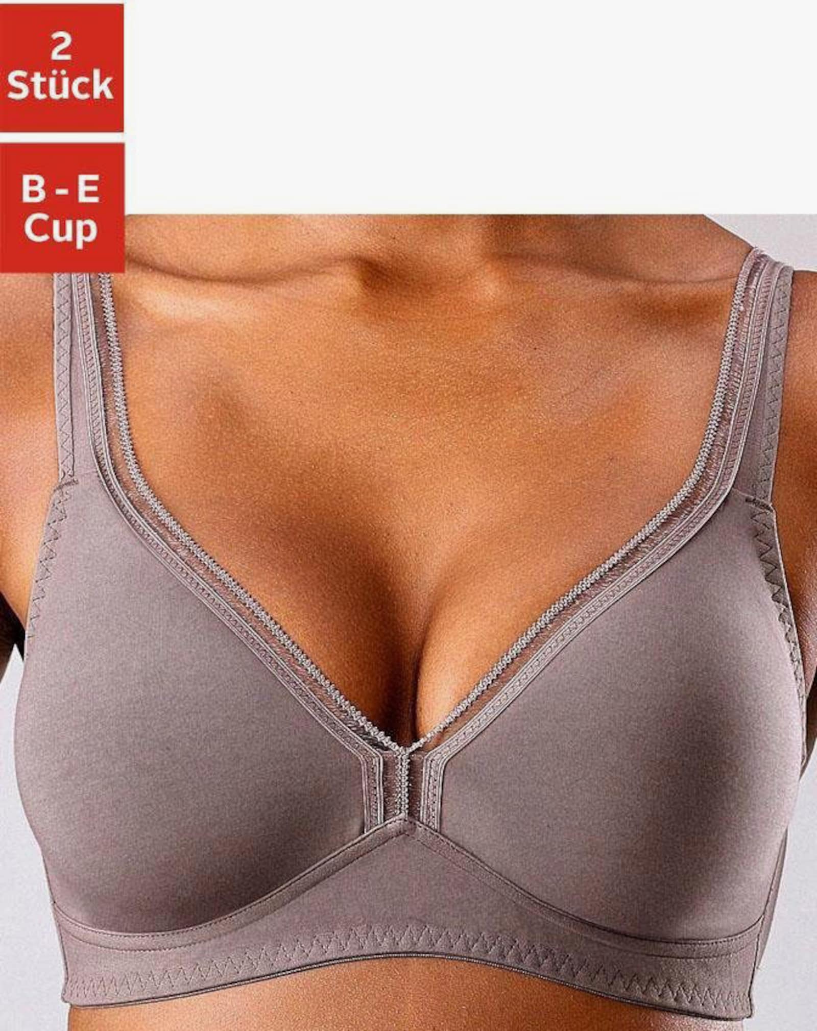 petite fleur T-Shirt-BH - mocha-mousse+weiß