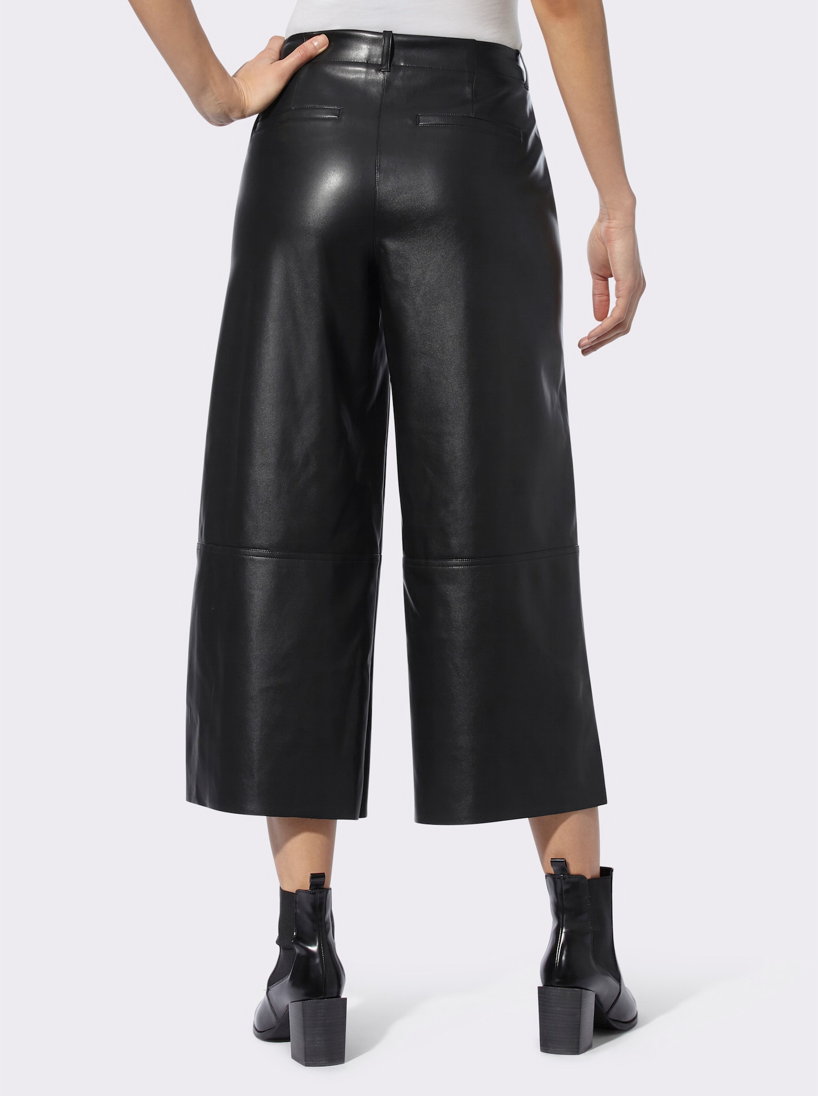 heine Pantalon en synthétique style jupe-culotte - noir