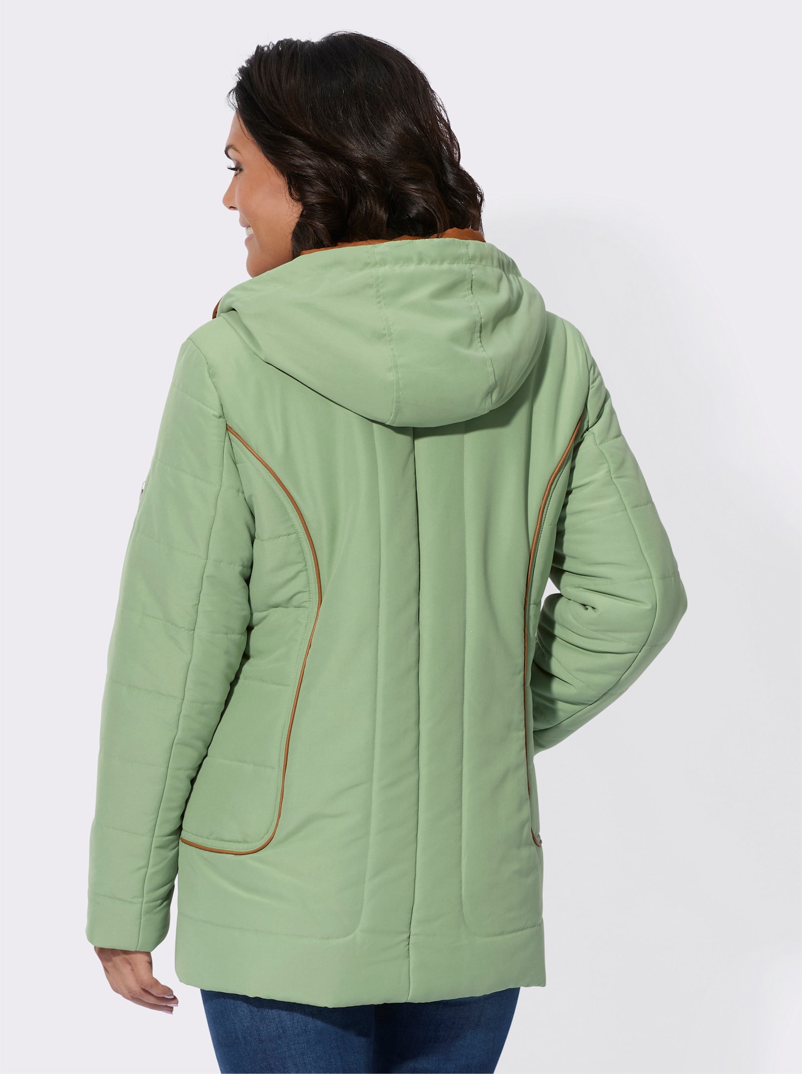 Jacke mit weitenregulierbarer Kapuze - eucalyptus