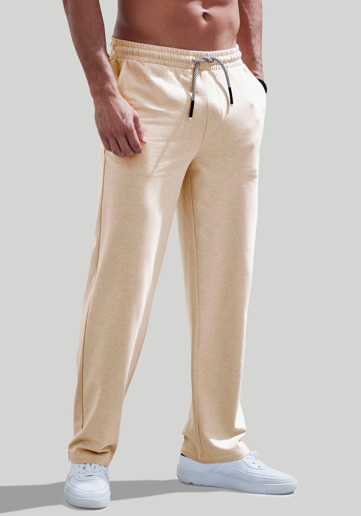 Sweatbroek - beige gemêleerd