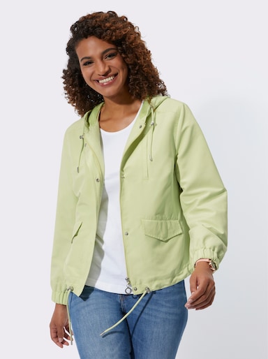 Blousonjacke mit weitenregulierbarer Kapuze - pistazie