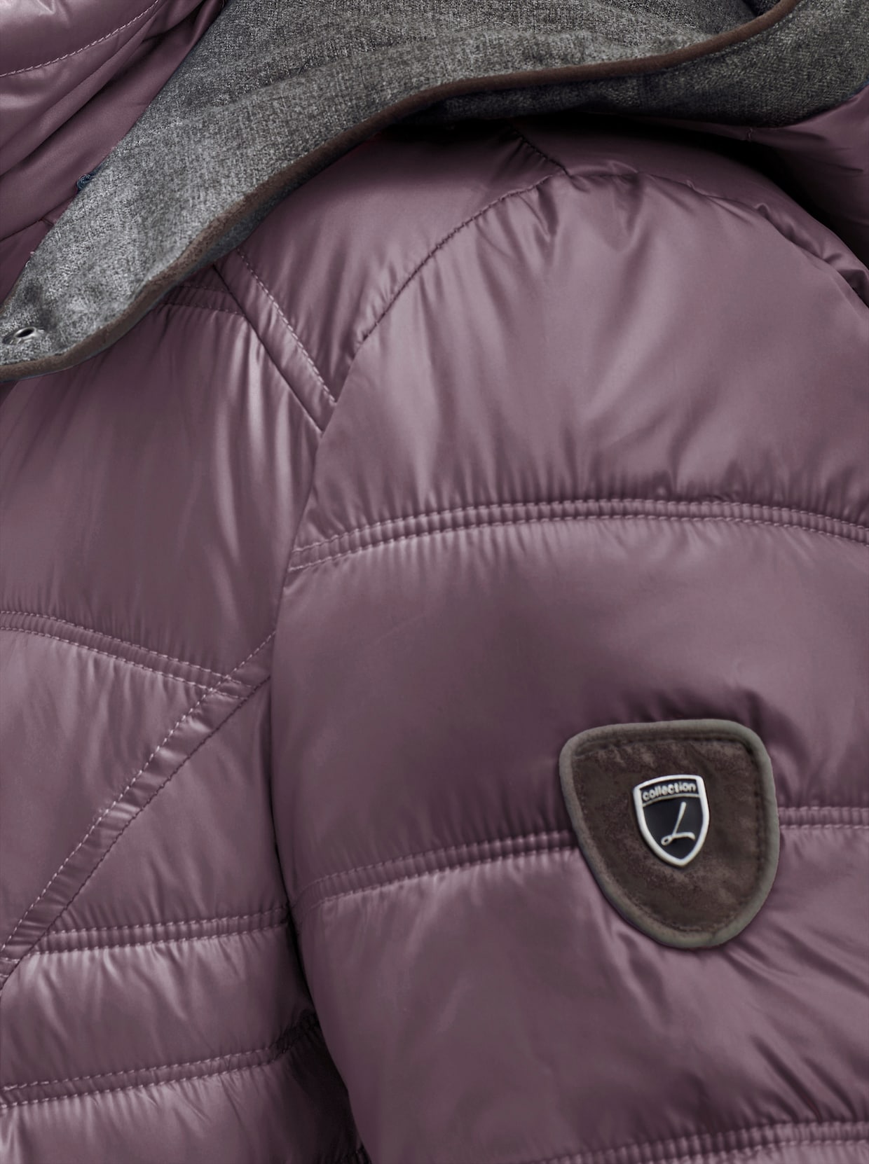 Steppjacke mit abnehmbarer Kapuze - mauve