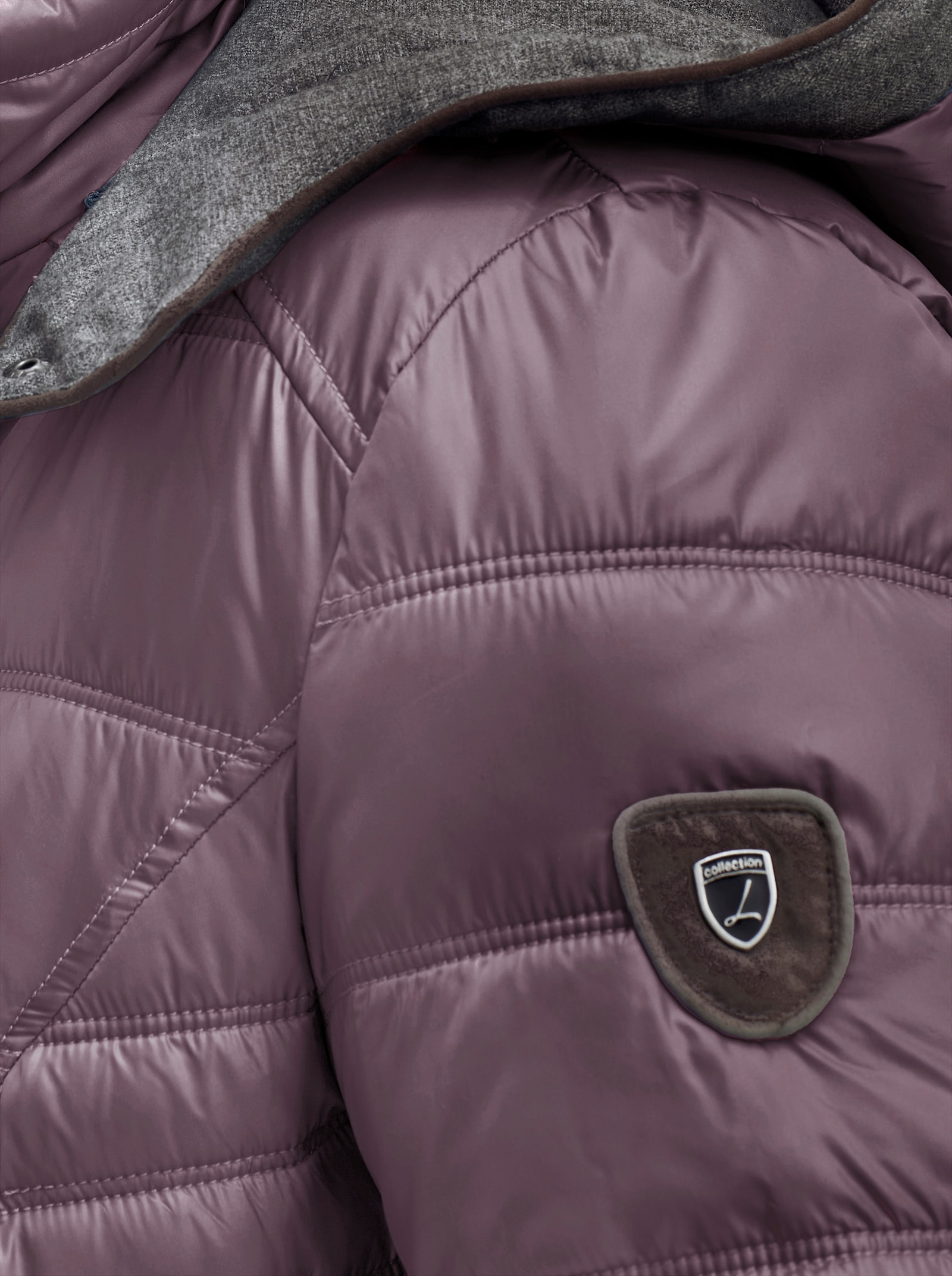 Steppjacke mit abnehmbarer Kapuze - mauve