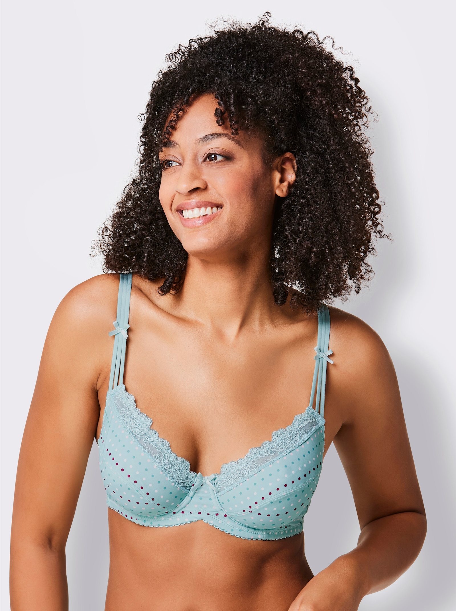 wäschepur Bügel-BH mit Pünktchen-Print - mint-bedruckt