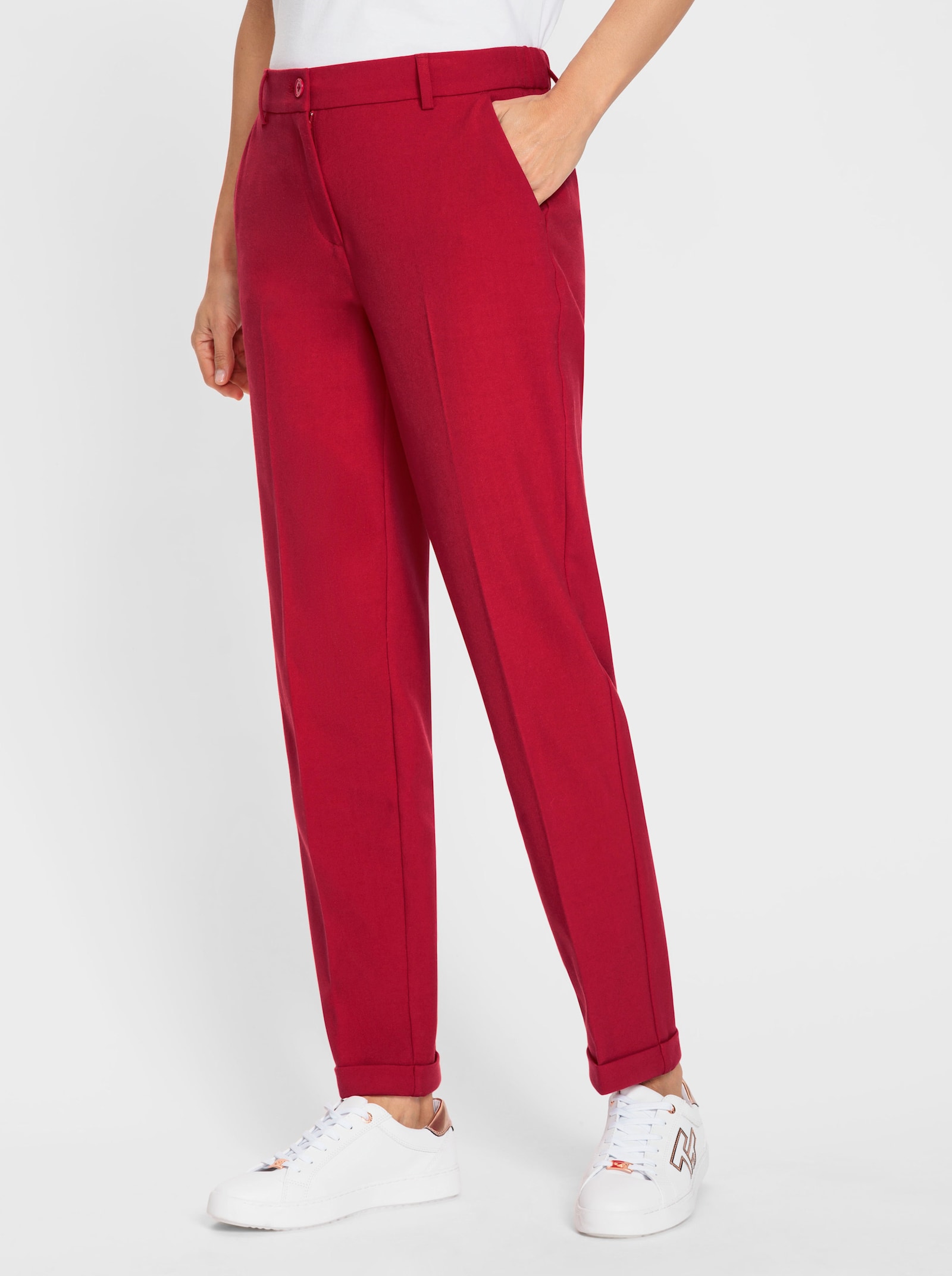 Hose mit Bügelfalten - rot