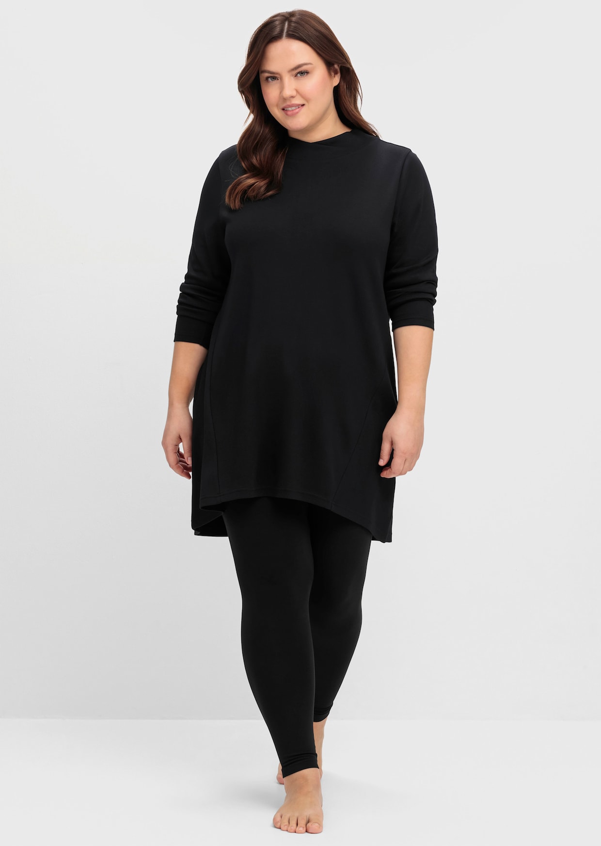 sheego Lang shirt - zwart