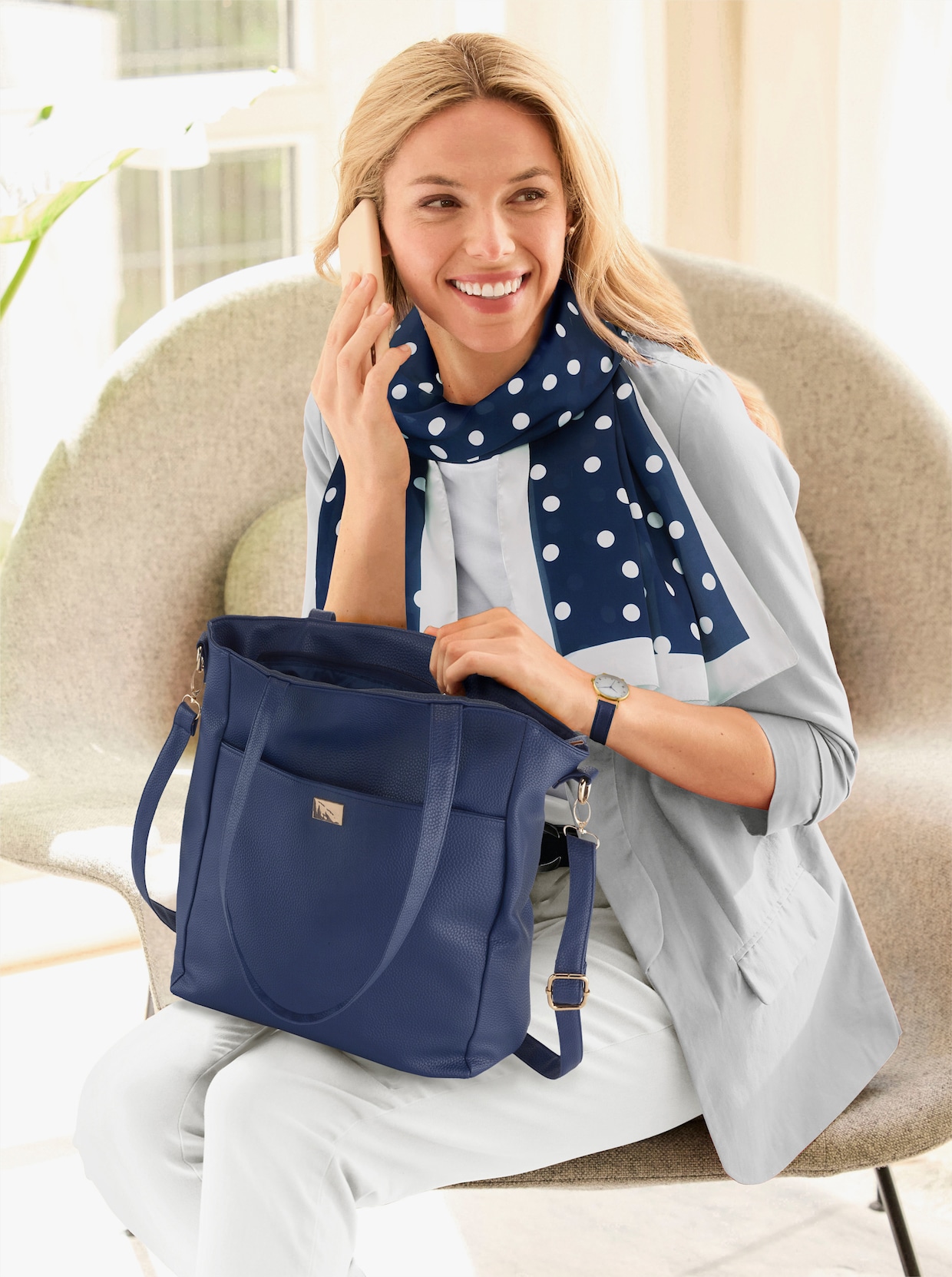 Tasche + Uhr + Schal - marine