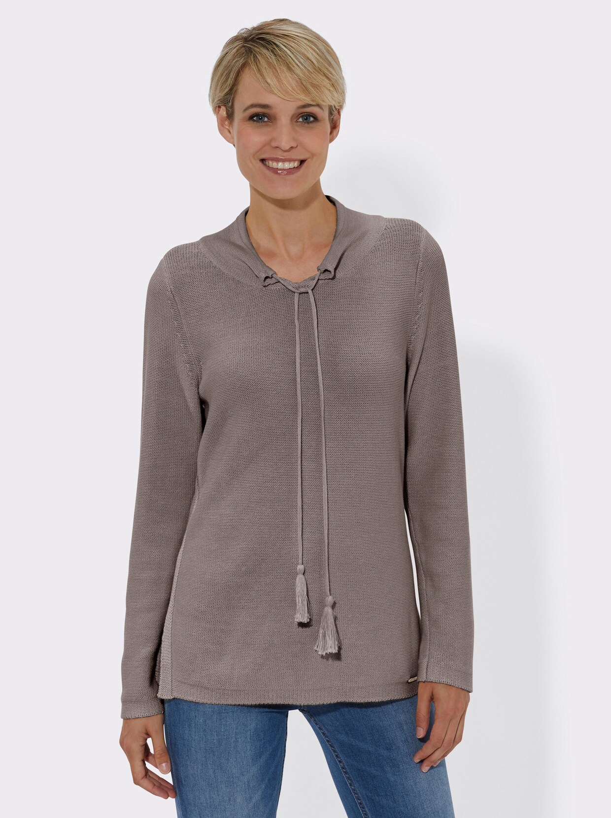 Strickpullover - taupe