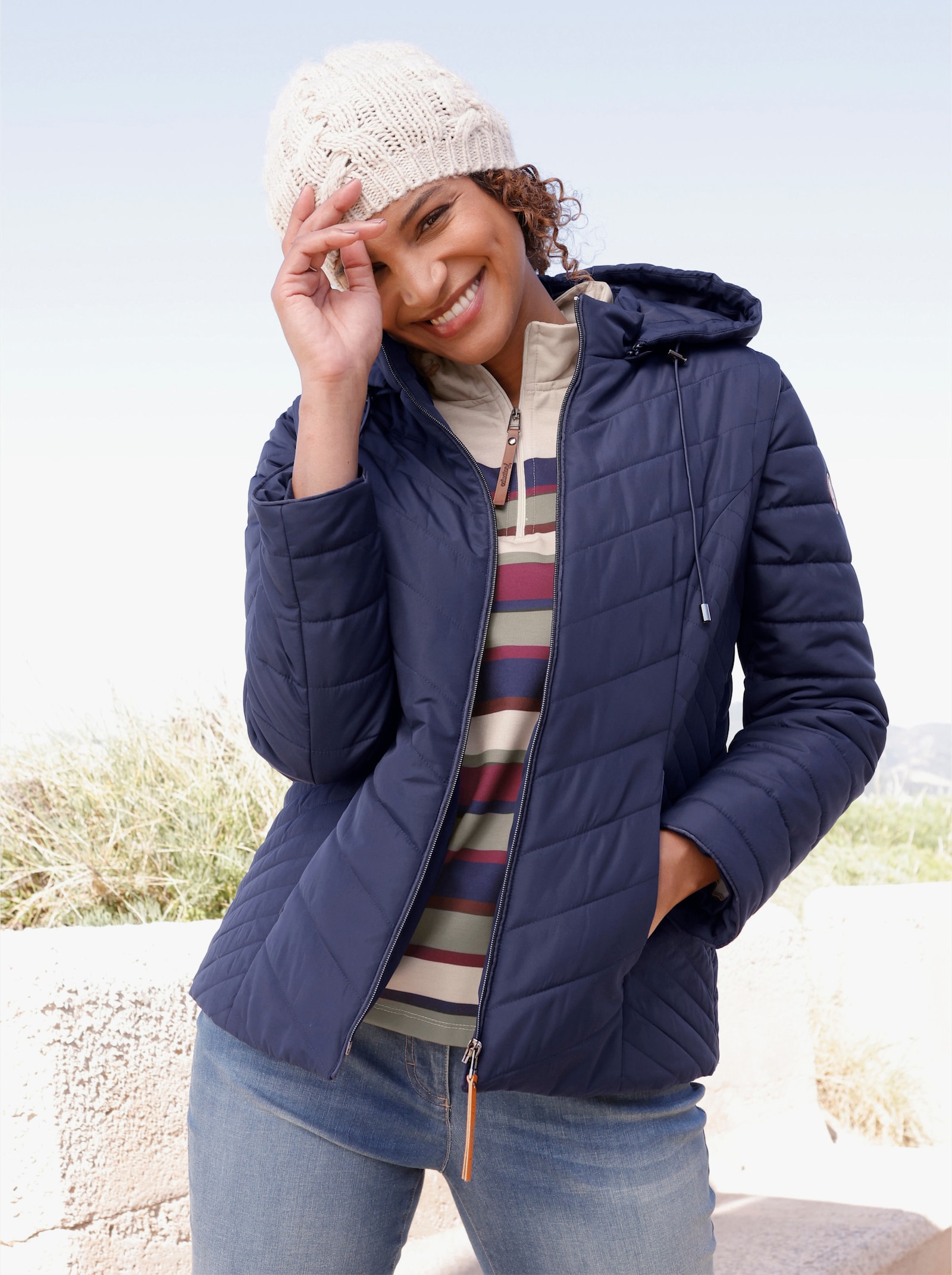  2-in-1-Jacke auch als Weste tragbar - marine