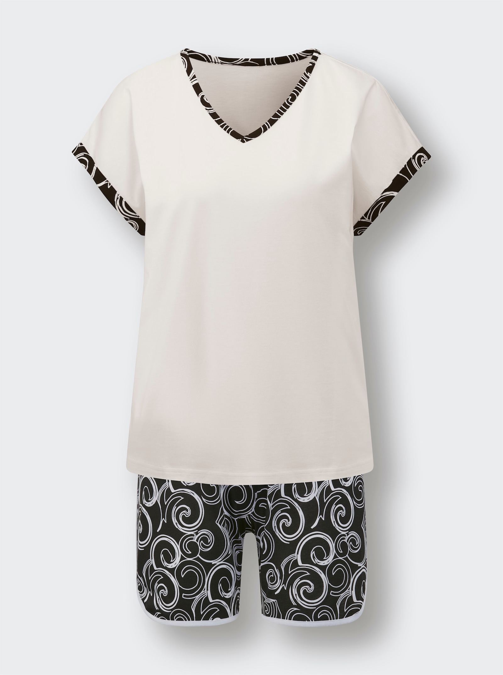 wäschepur Shortys mit Allover-Druck - schwarz-bedruckt + weiß-bedruckt