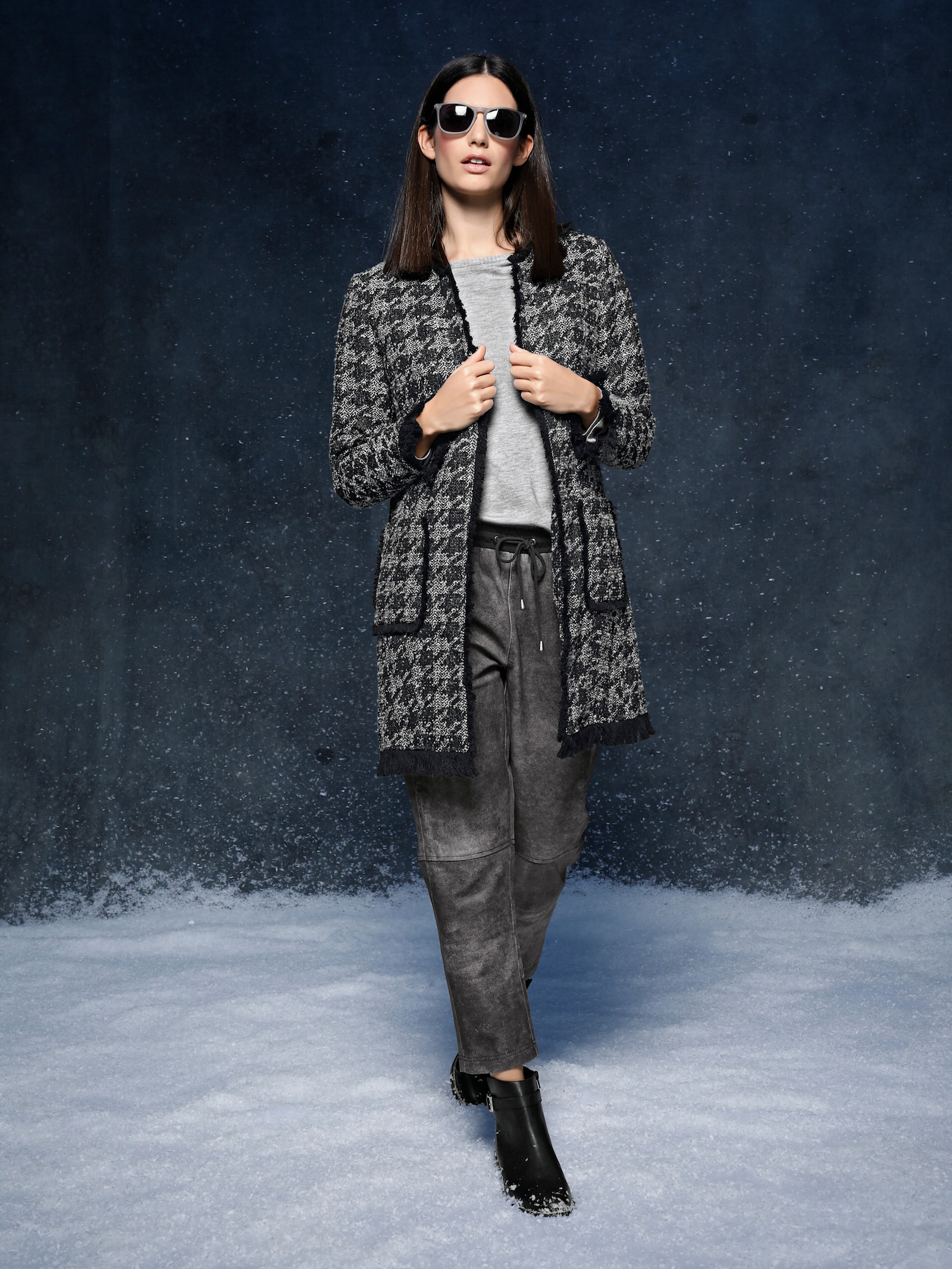 heine Pantalon de jogging en cuir - gris