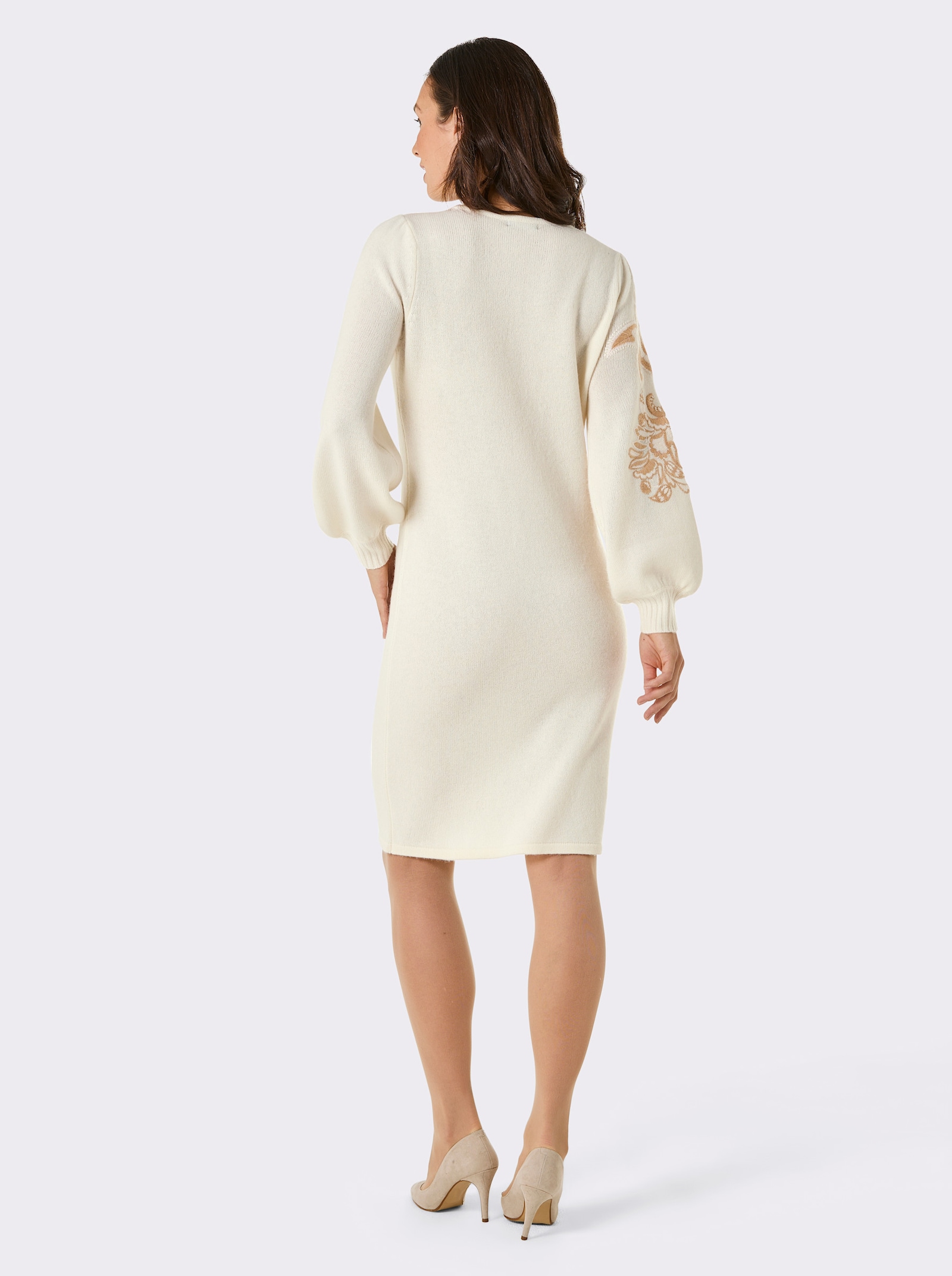 CREATION L PREMIUM Strickkleid - ecru-camel