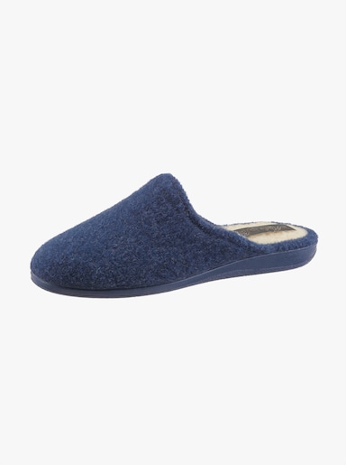 Pantoffel - blau + beige